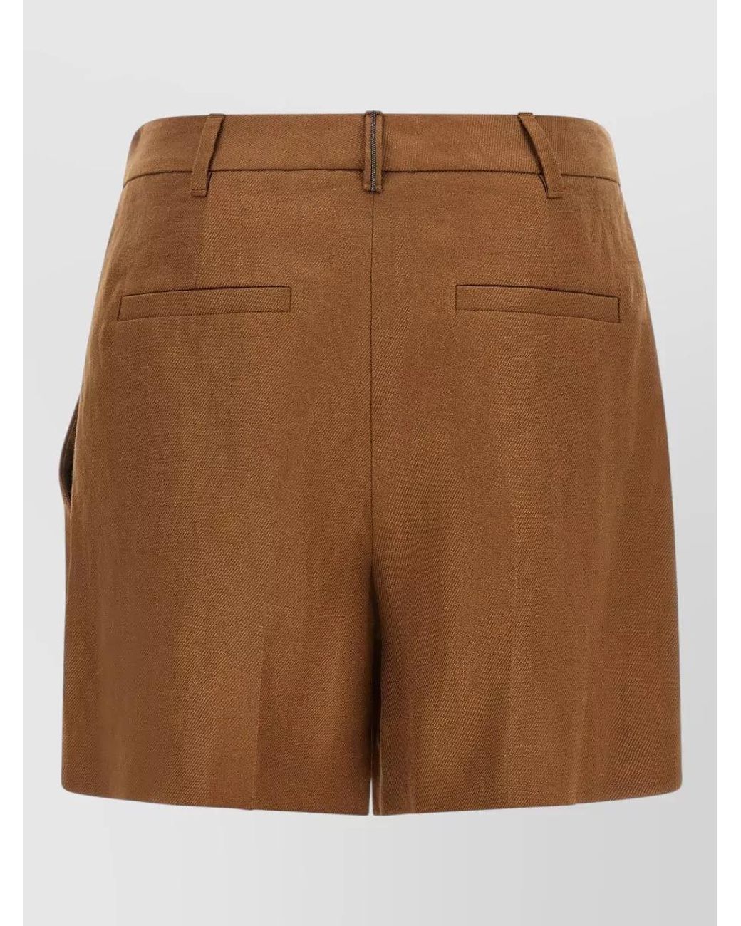 Brunello Cucinelli Brown Linen Relaxed-Fit Bermuda Shorts