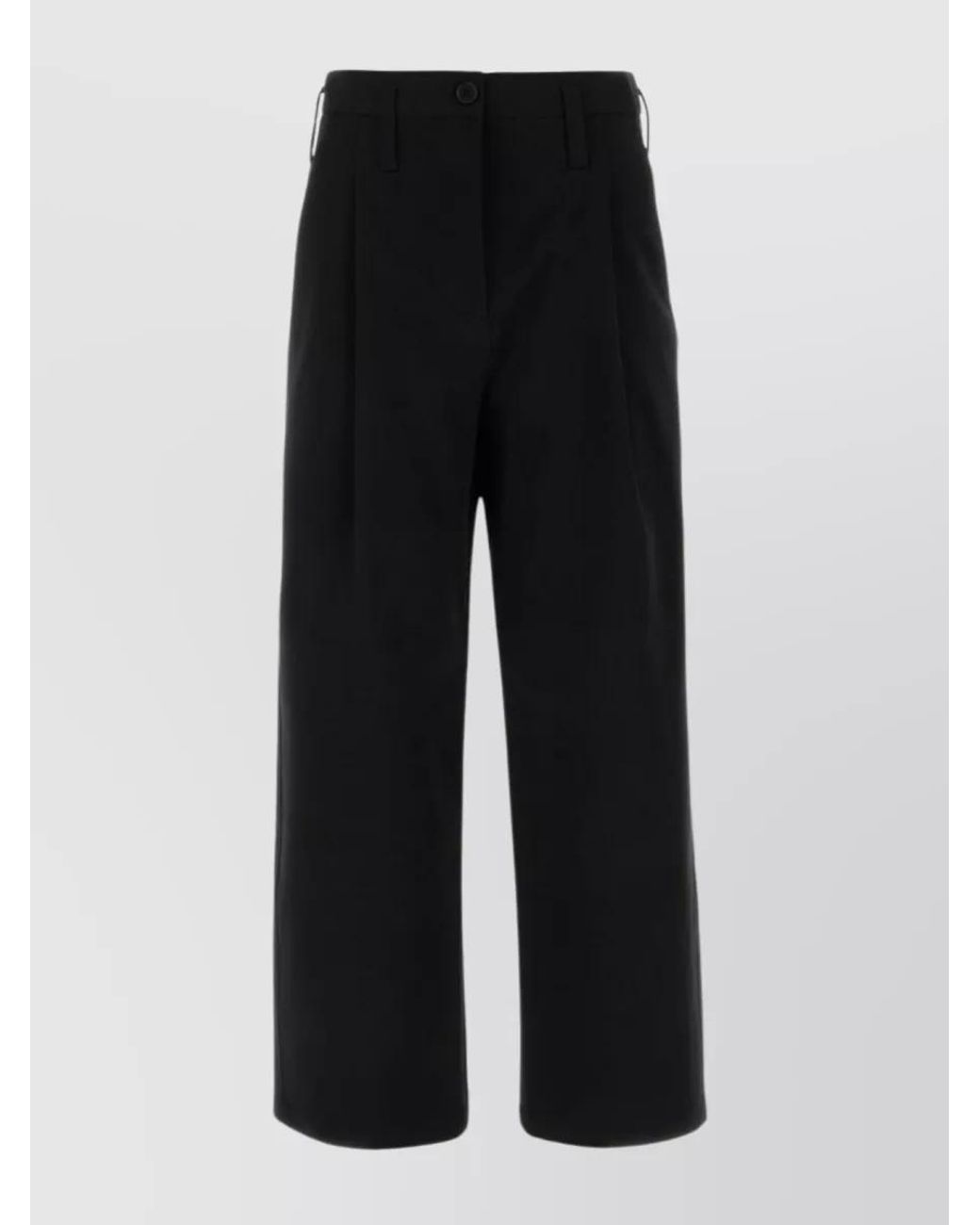 Philosophy Black Pleated Wide-Leg Trousers
