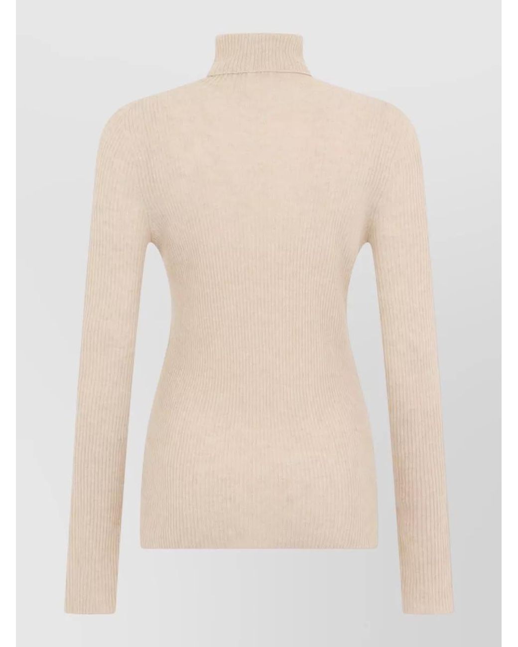 Fabiana Filippi Natural Wool Silk Cashmere Slim-Fit Turtleneck Sweater