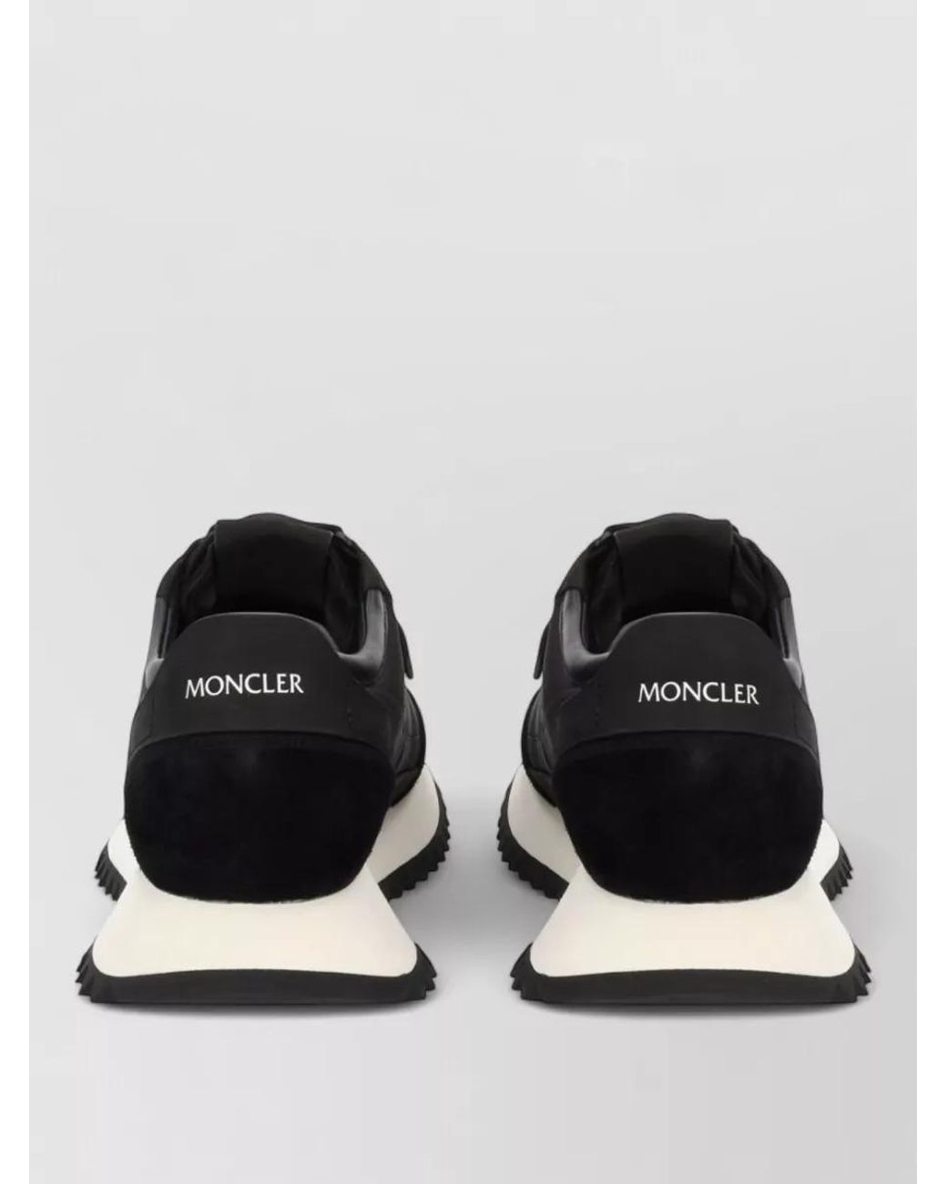 Moncler Black Leather Low-Top Sneakers