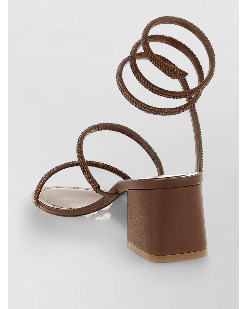 Rene Caovilla Pink Cleo Coiled-Strap Leather Sandals