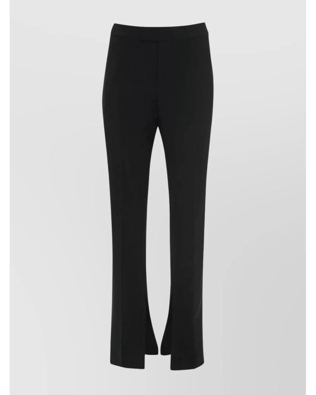 J.W. Anderson Black Virgin Wool Front-Slit Straight-Leg Trousers