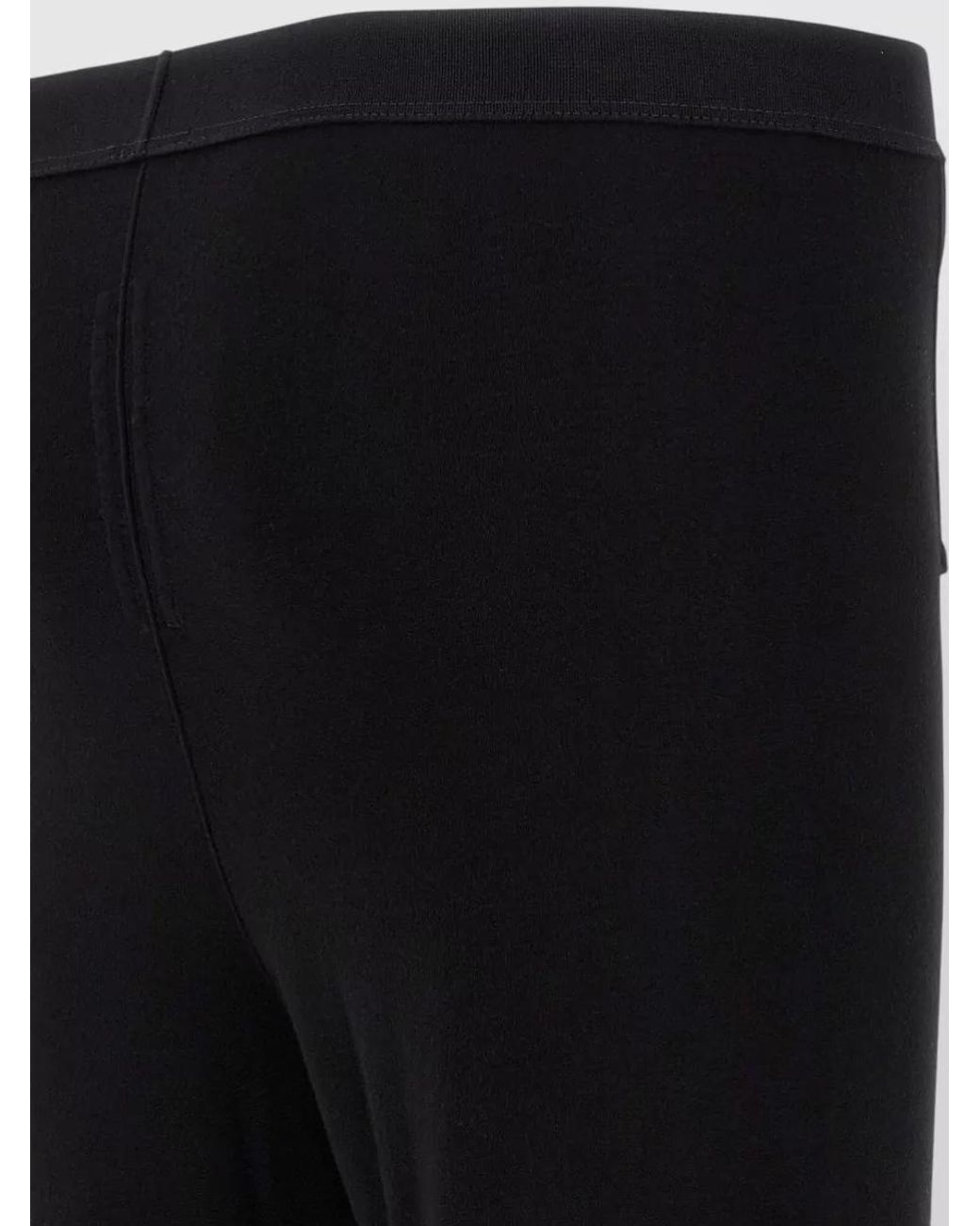 Rick Owens Black Thermal Knit Trousers Elastic Waist Rib Cuffs for men