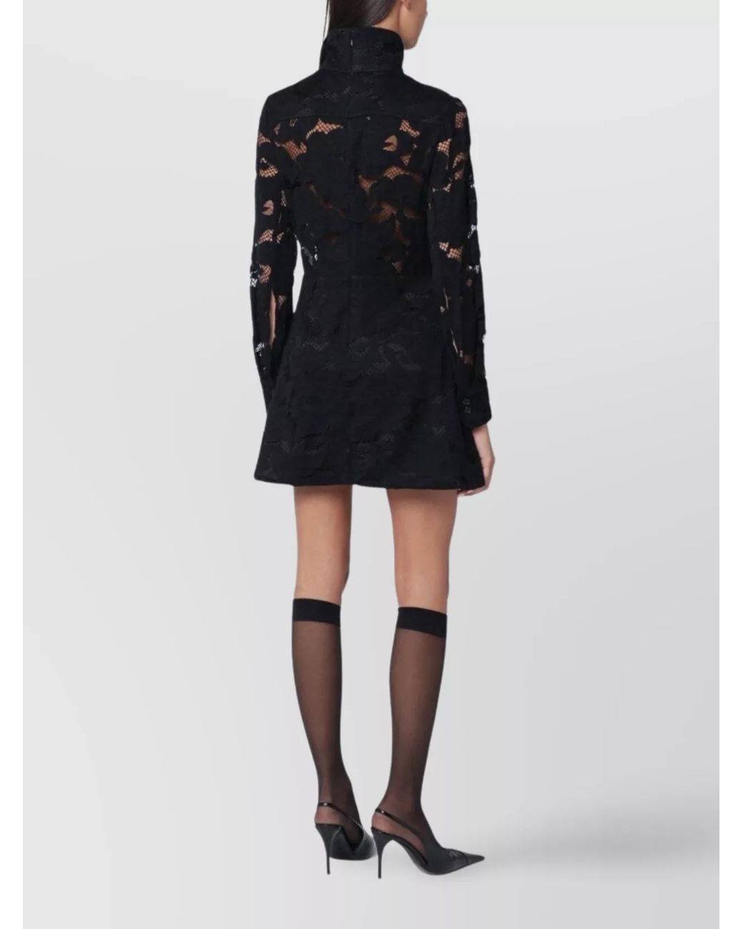 Patou Black Cotton Mini Dress