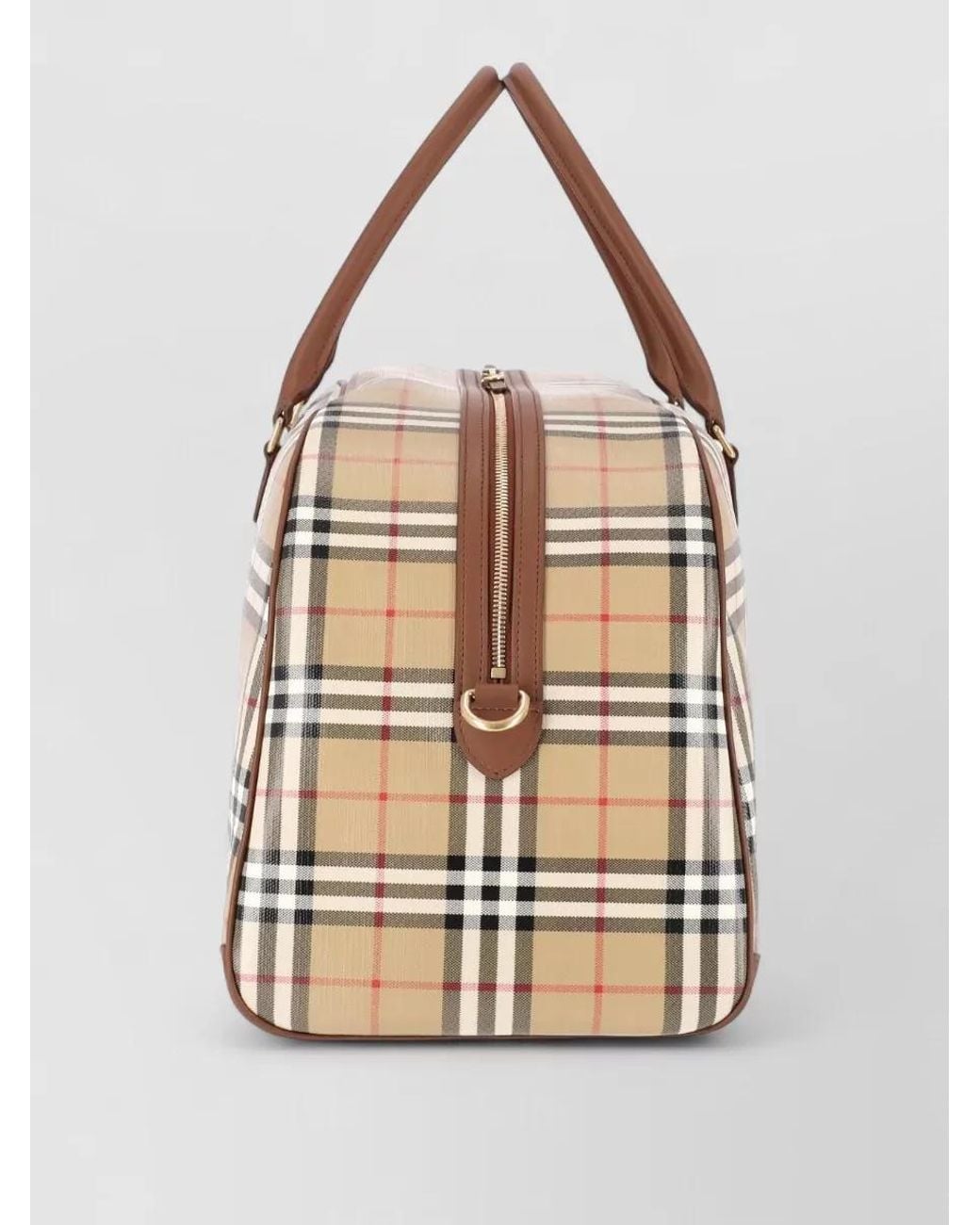 Burberry Metallic Cotton Check Travel Bag for men