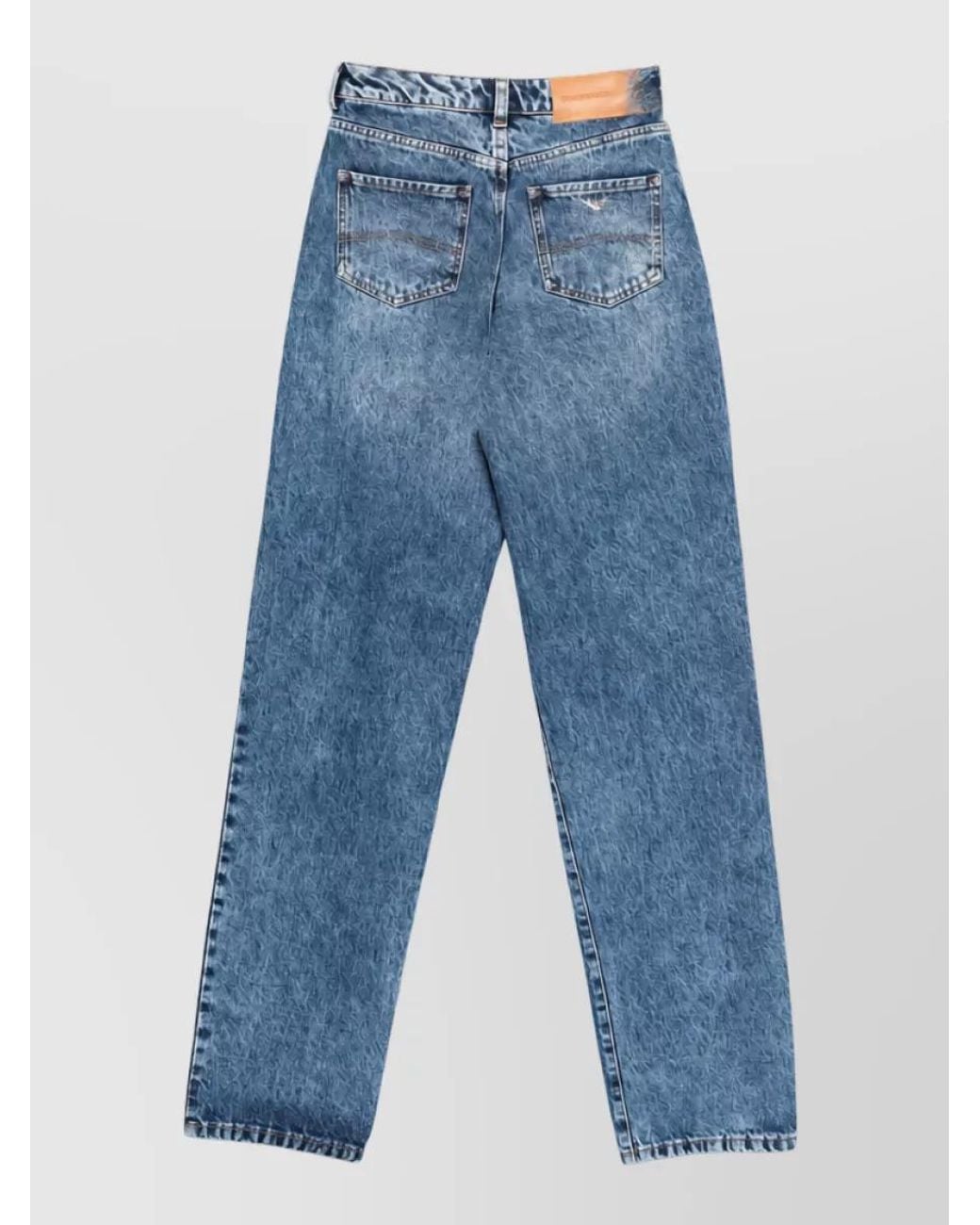 Emporio Armani Blue Acid-Wash Straight-Leg Denim Jeans