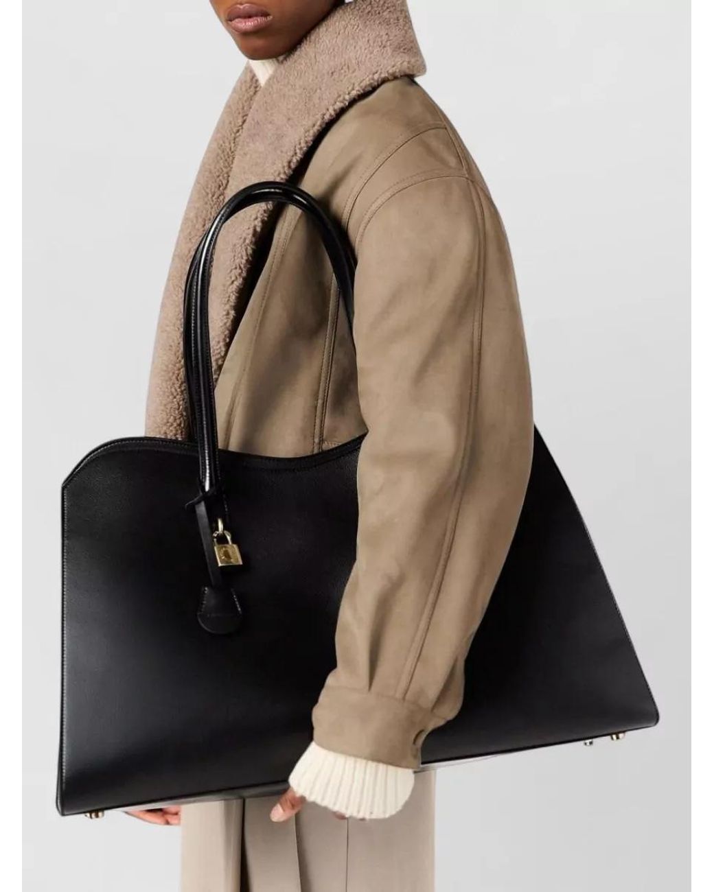 Stella McCartney Natural Faux Leather Oversized Coat