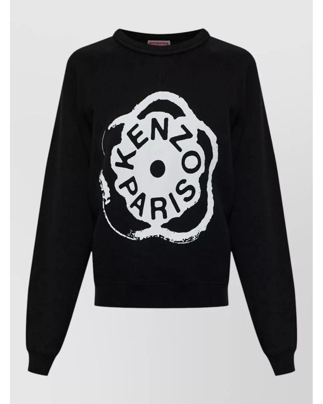 KENZO Black Printed Cotton Crewneck Sweatshirt