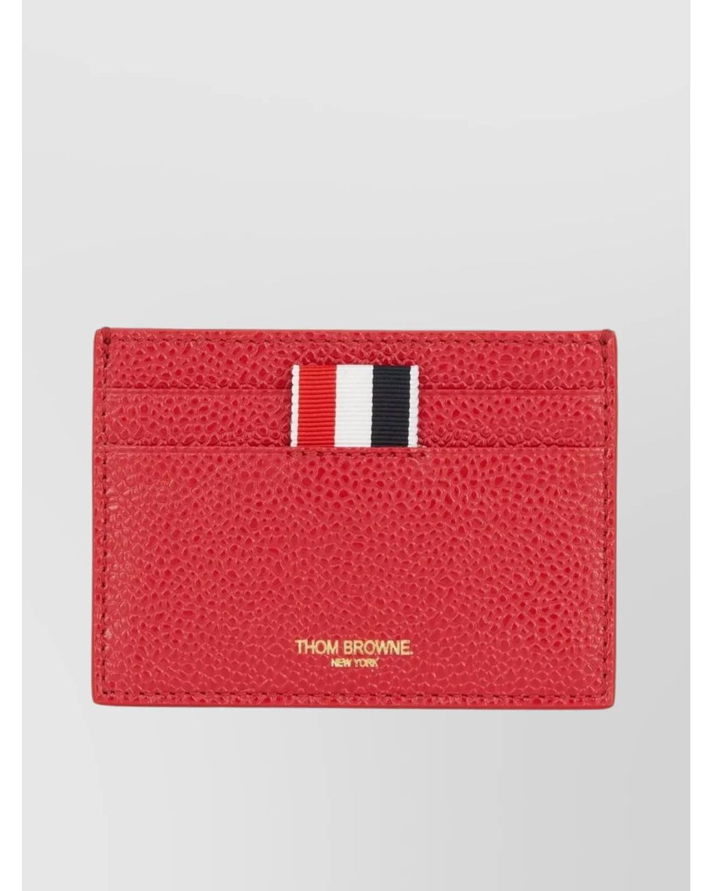 Thom Browne Red Leather Anchor-Print Cardholder