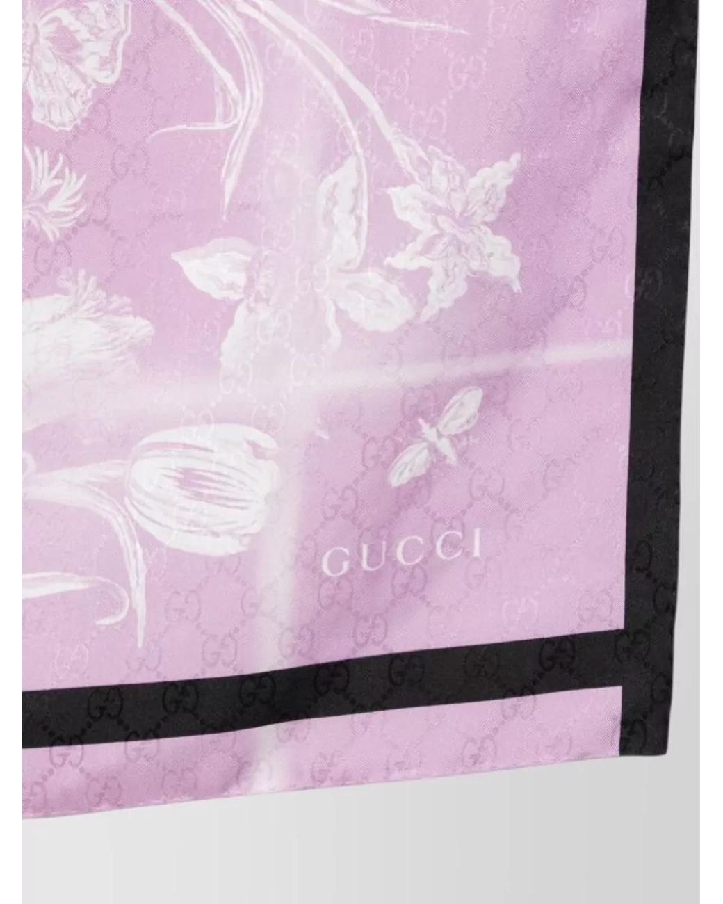 Gucci Pink Silk Printed Scarf