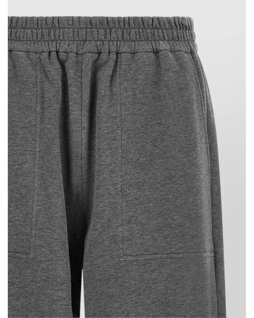 Brunello Cucinelli Gray Wide Leg Cotton Lounge Trousers