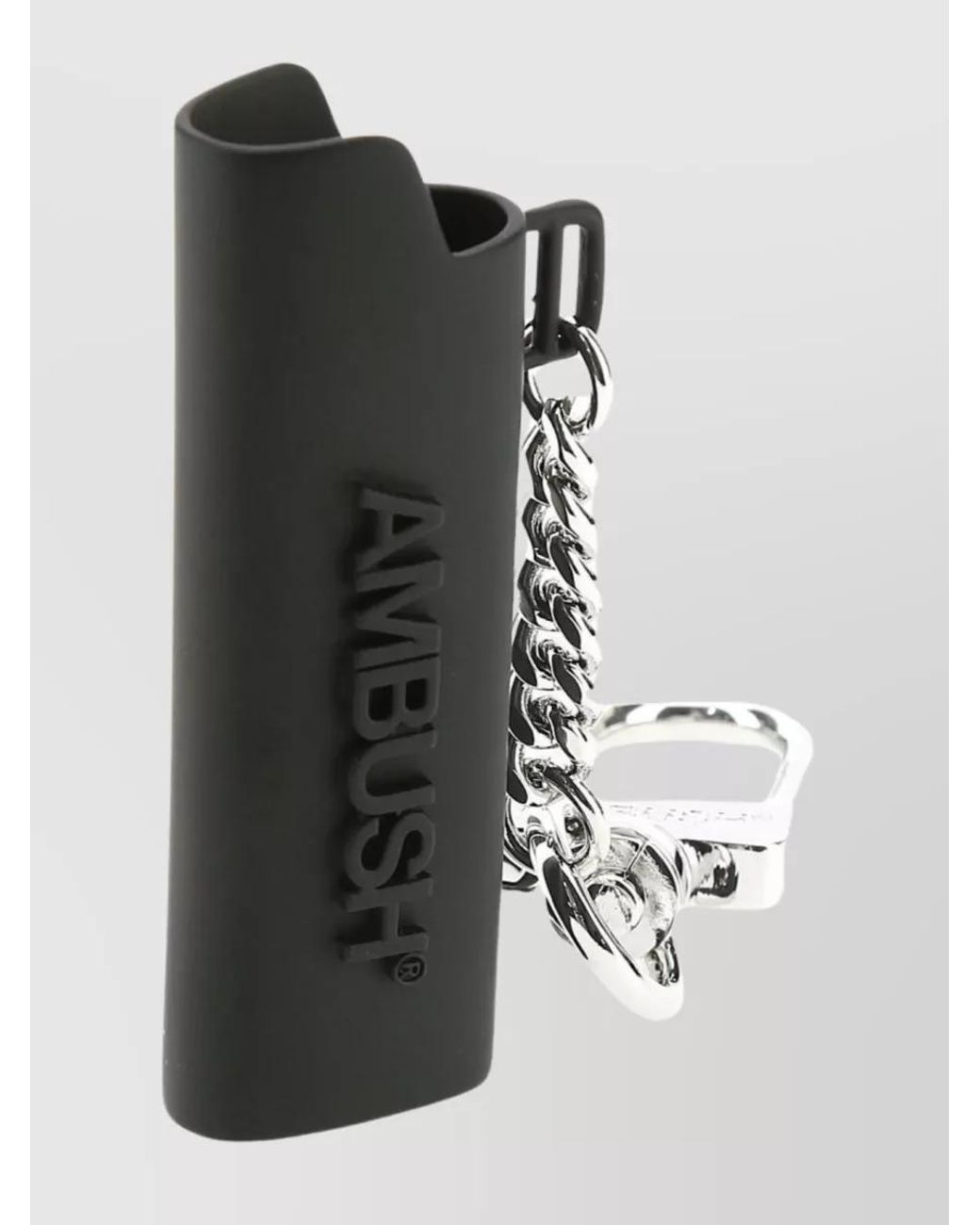 Ambush White Brass Lighter Holder Keyring for men
