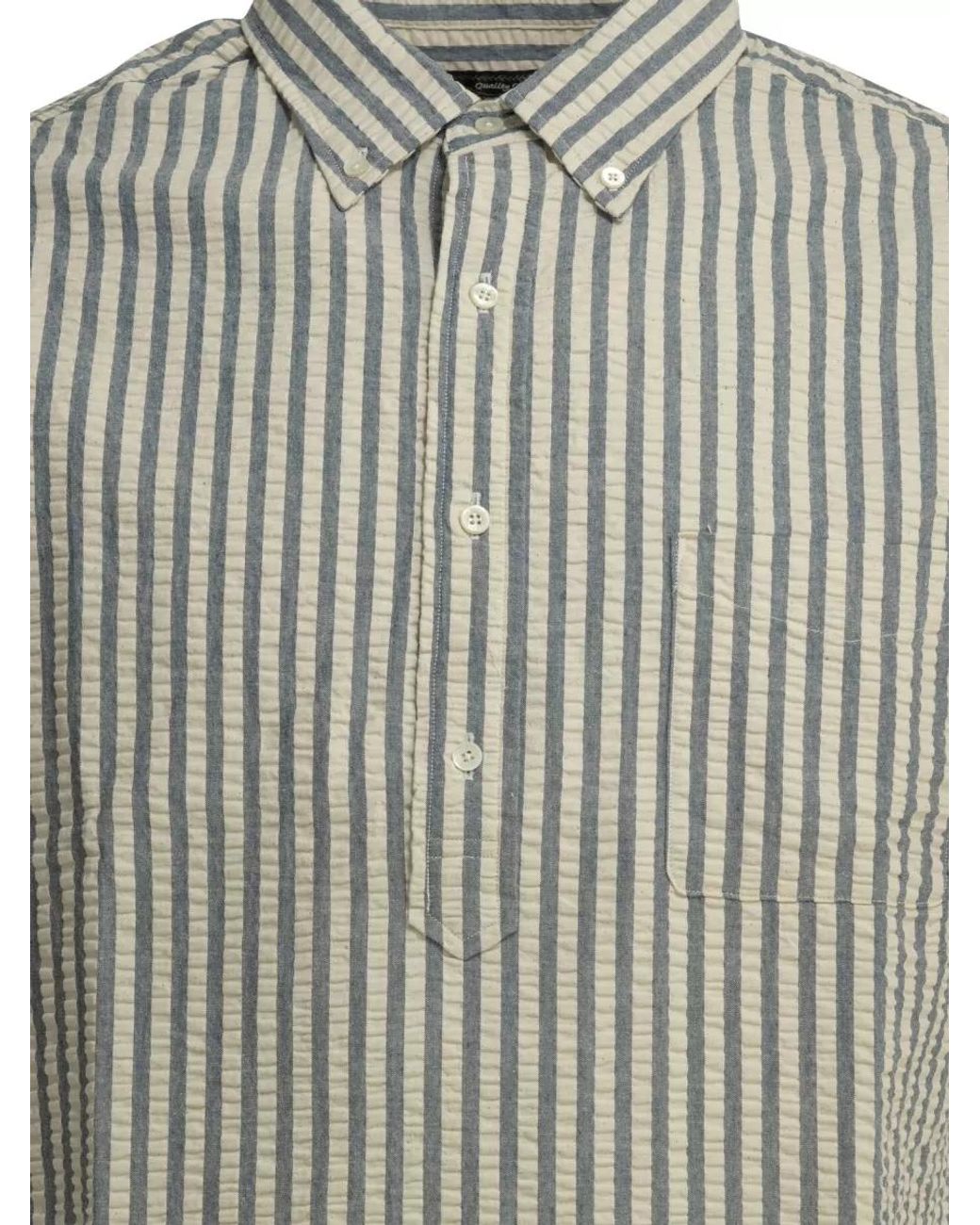 Beams Plus Multicolor Cotton Seersucker Shirt for men