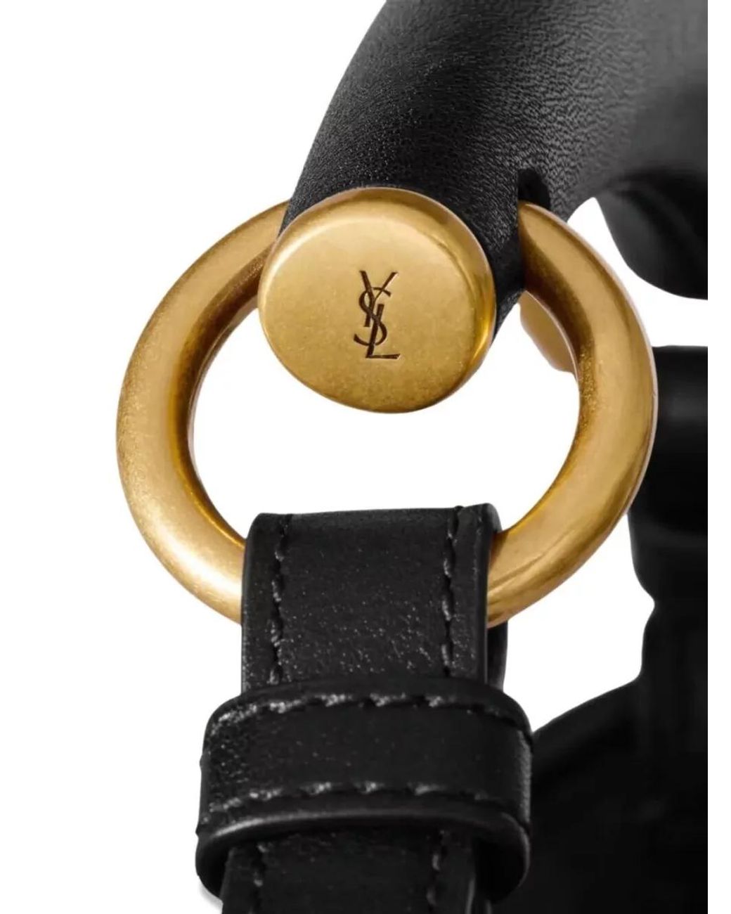 Saint Laurent Black Mombasa Small Leather Shoulder Bag