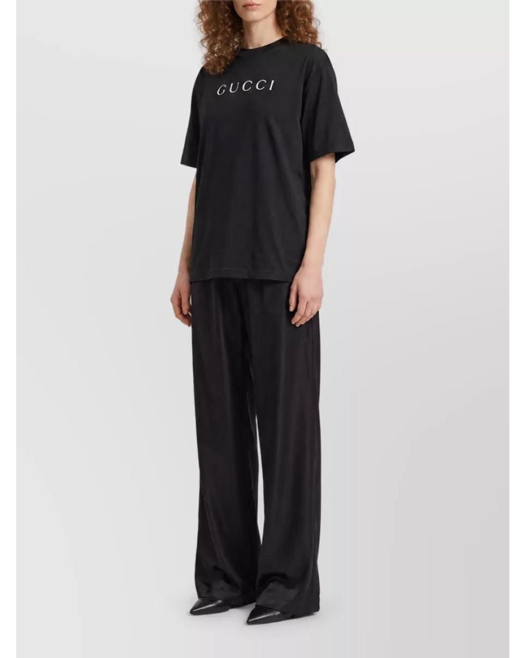 Gucci Black Cotton Oversized Printed T-Shirt