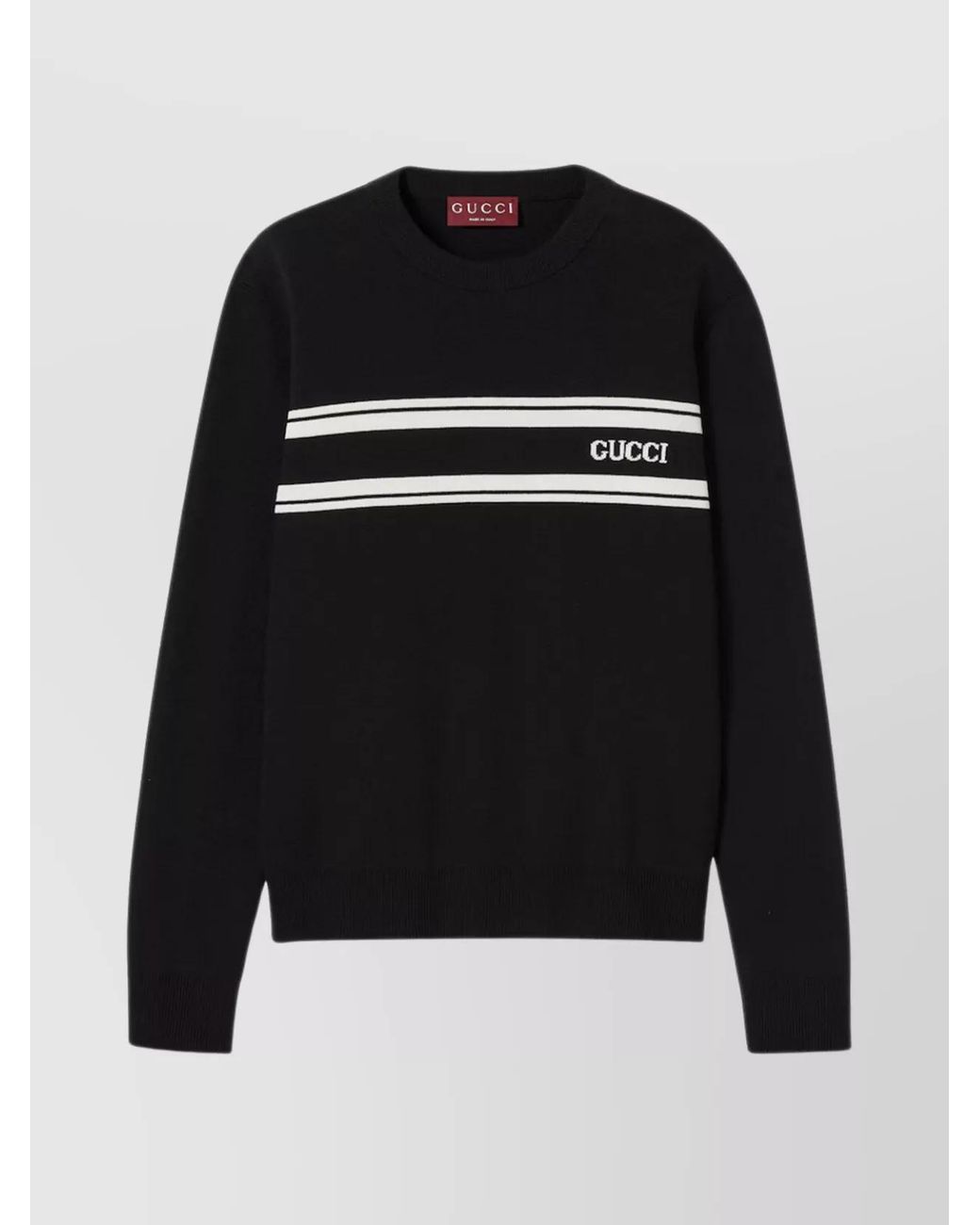 Gucci Black Silk Blend Logo Crewneck Sweater for men