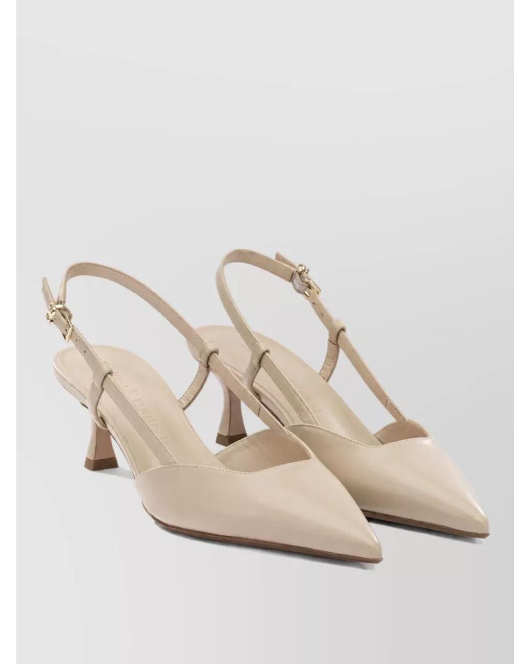 Sergio Levantesi Natural Leather Slingback Pumps