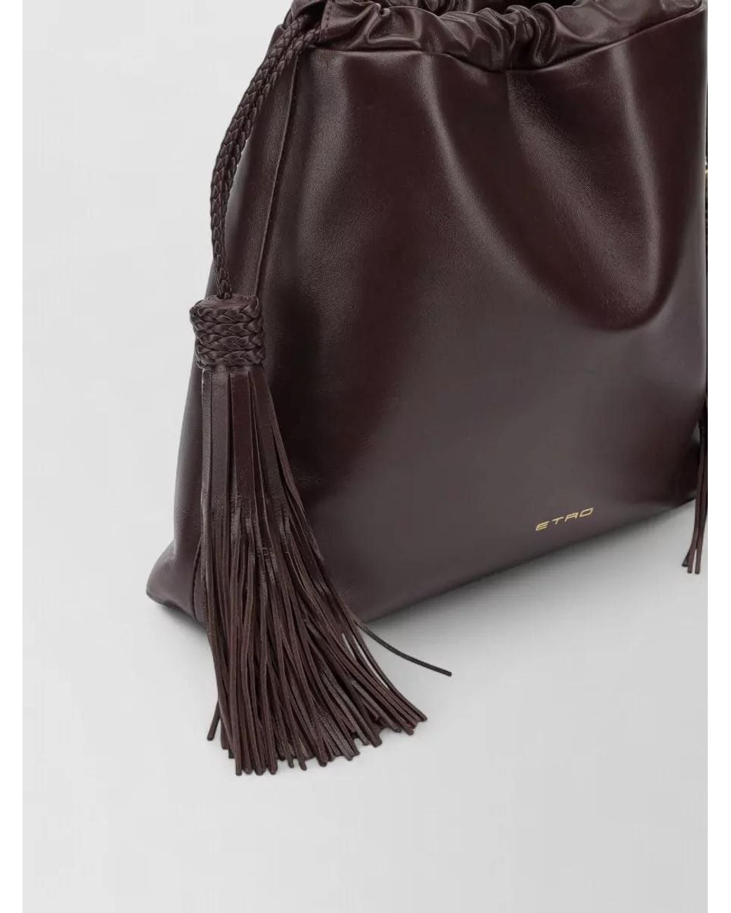 Etro Brown Medium Lamb Leather Shoulder Bag