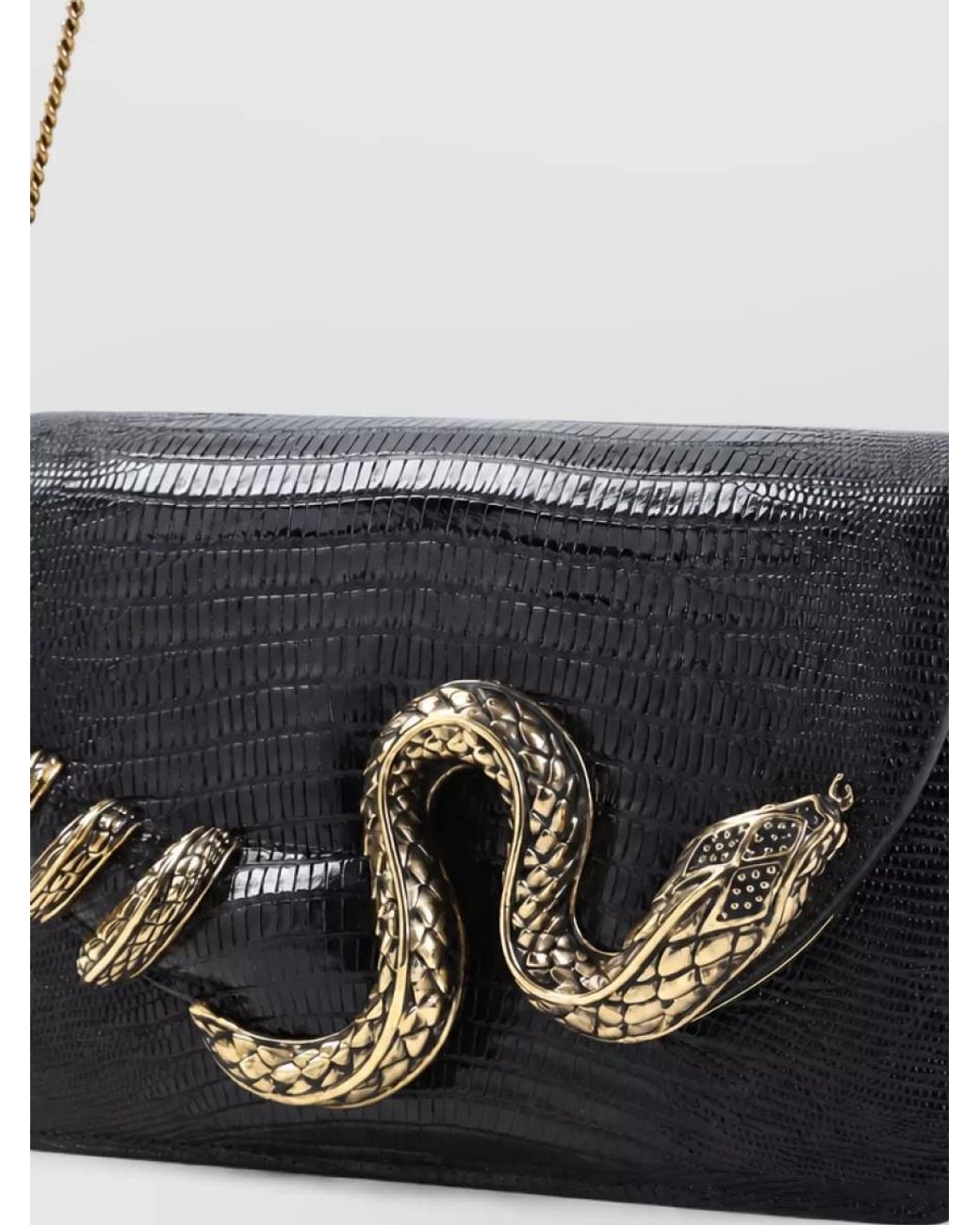 Roberto Cavalli Black Leather Shoulder Bag