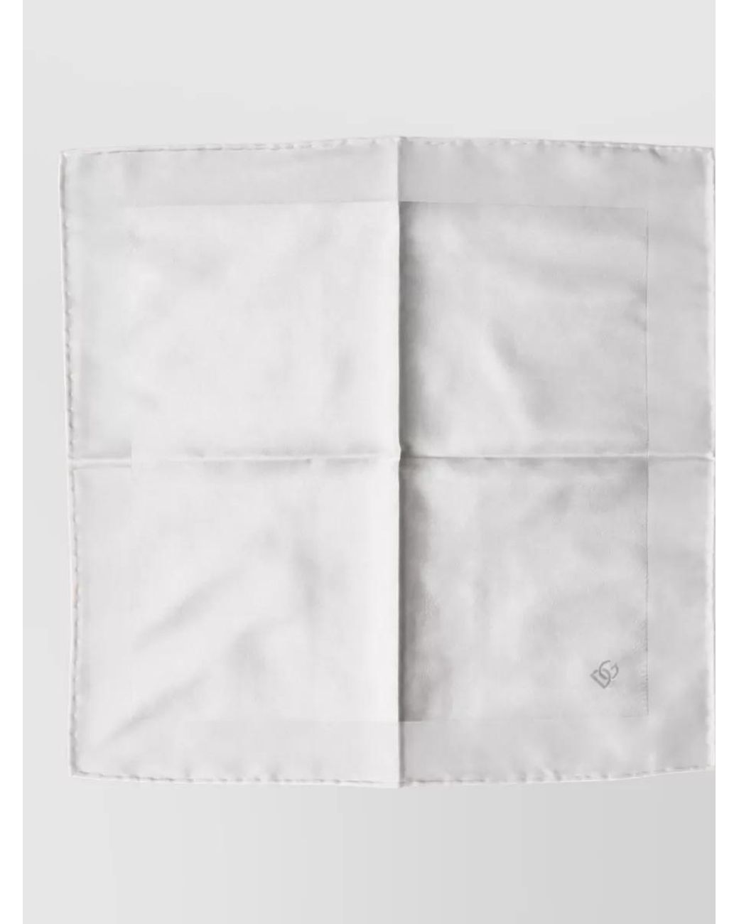 Dolce & Gabbana White Silk Logo Square Scarf