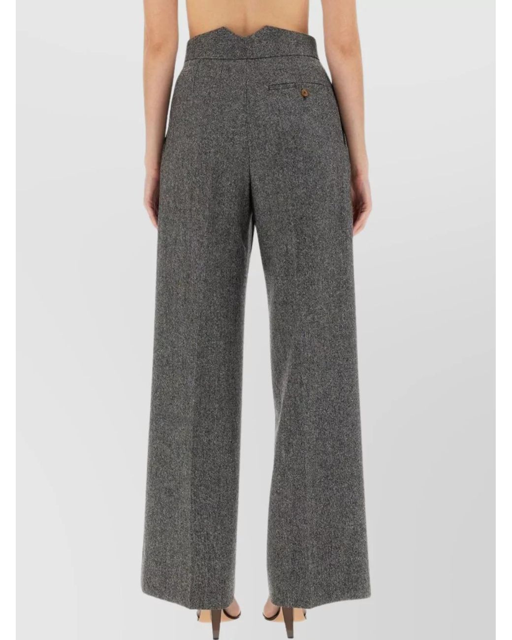 Vivienne Westwood Gray High-Rise Wide-Leg Trousers