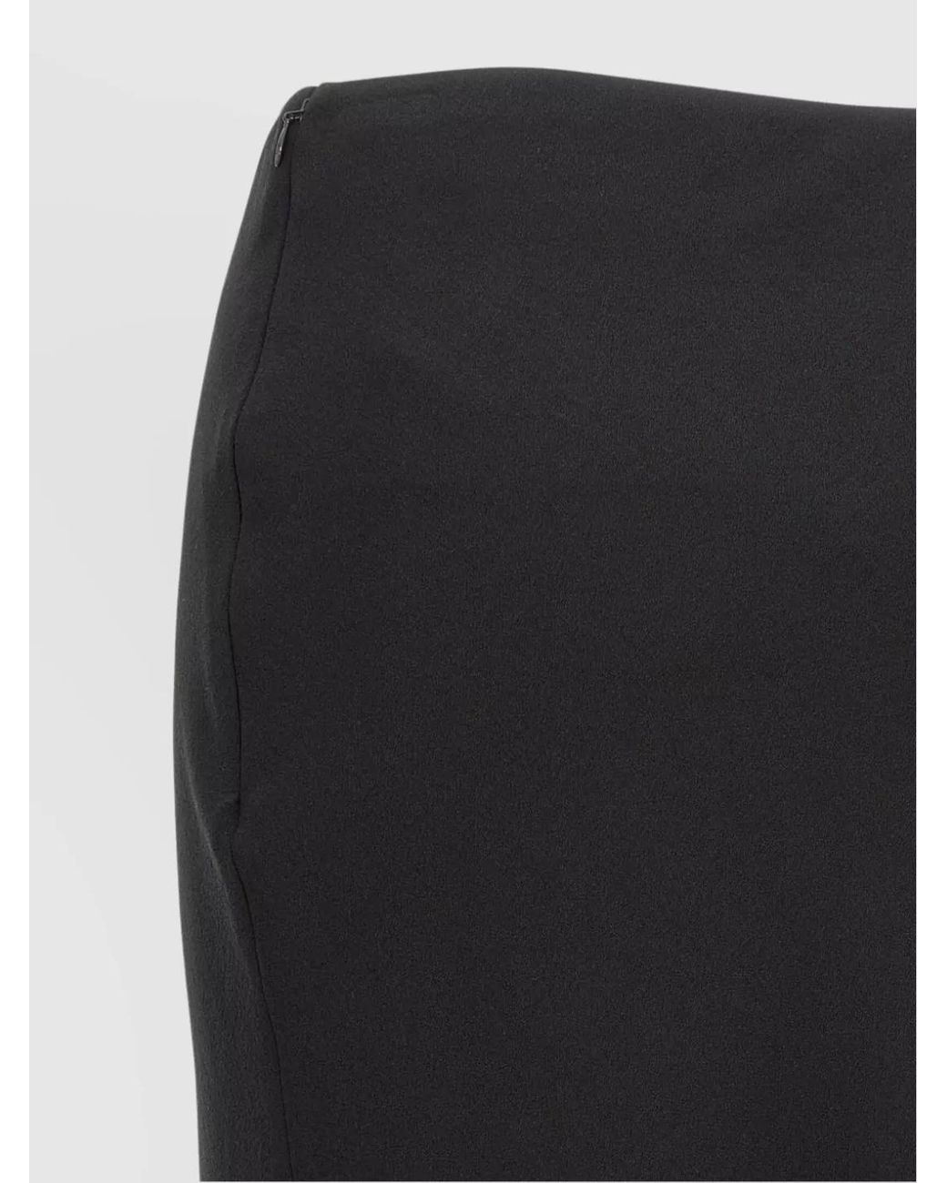 Alessandra Rich Black Silk Straight Skirt