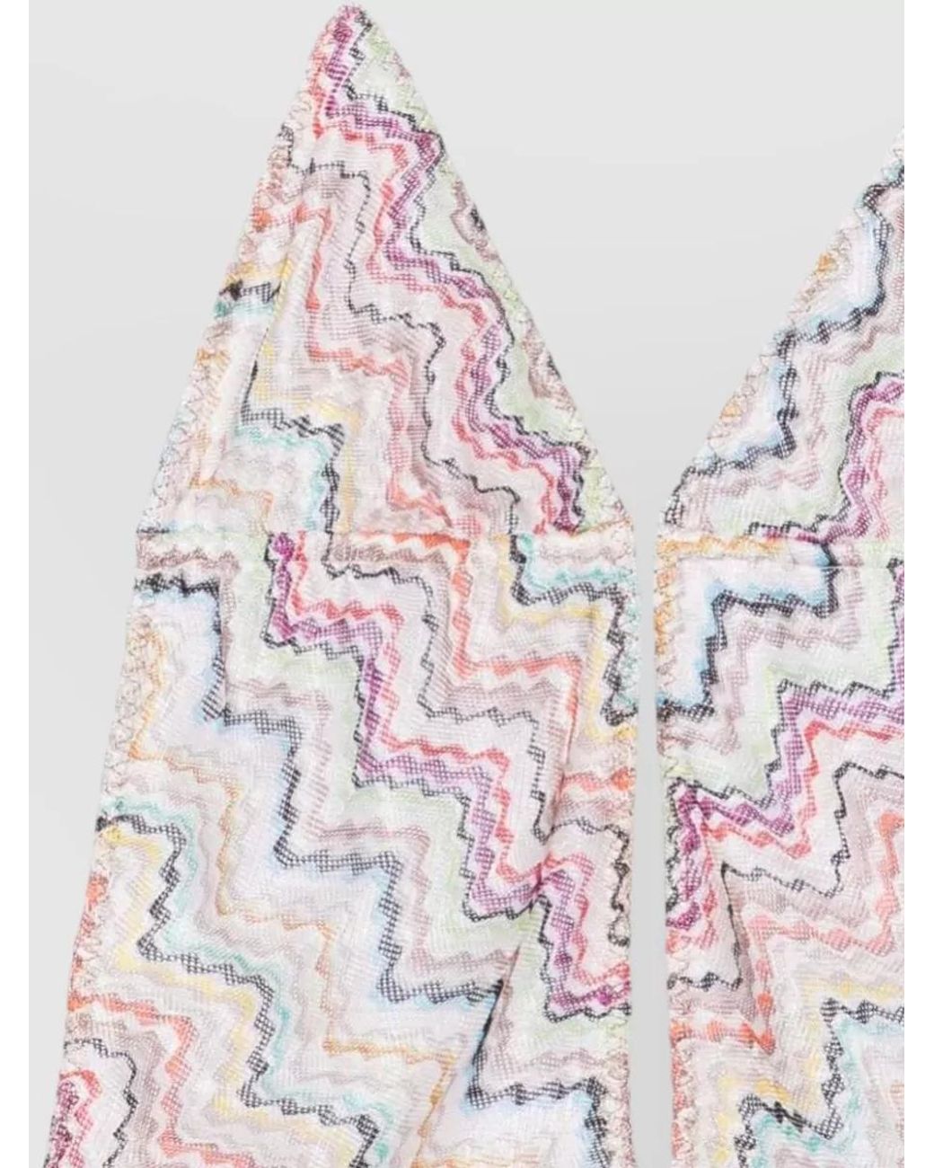 Missoni White Zigzag-Knit Halterneck Cutout Swimsuit