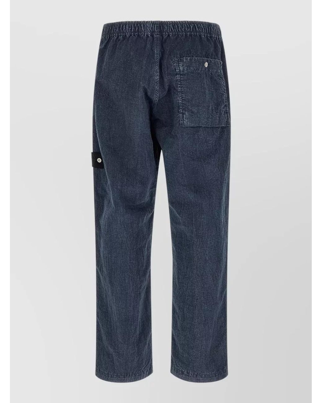 Stone Island Blue Nylon Loose-Fit Straight-Leg Pants for men