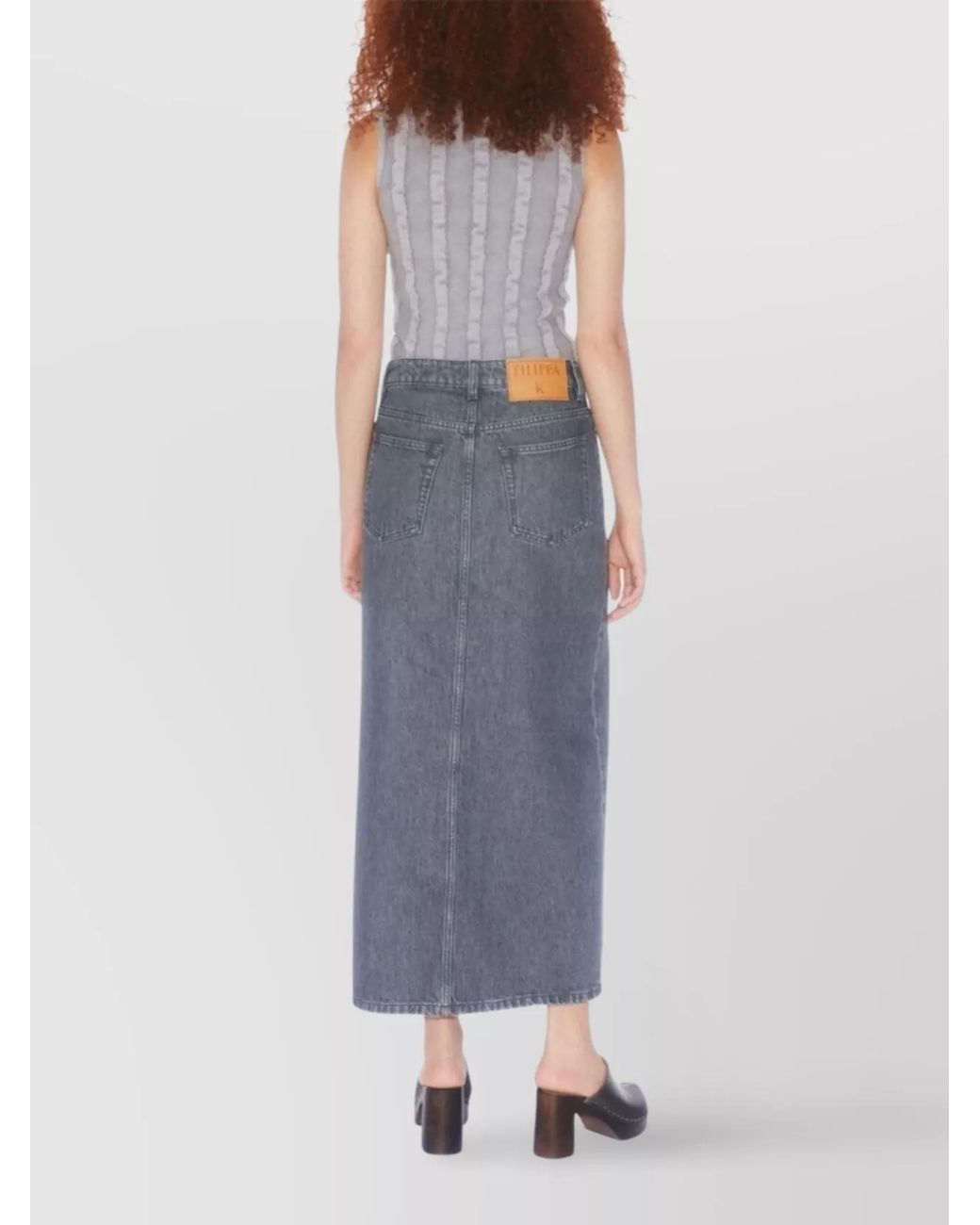 Filippa K Blue Denim Maxi High-Rise Skirt