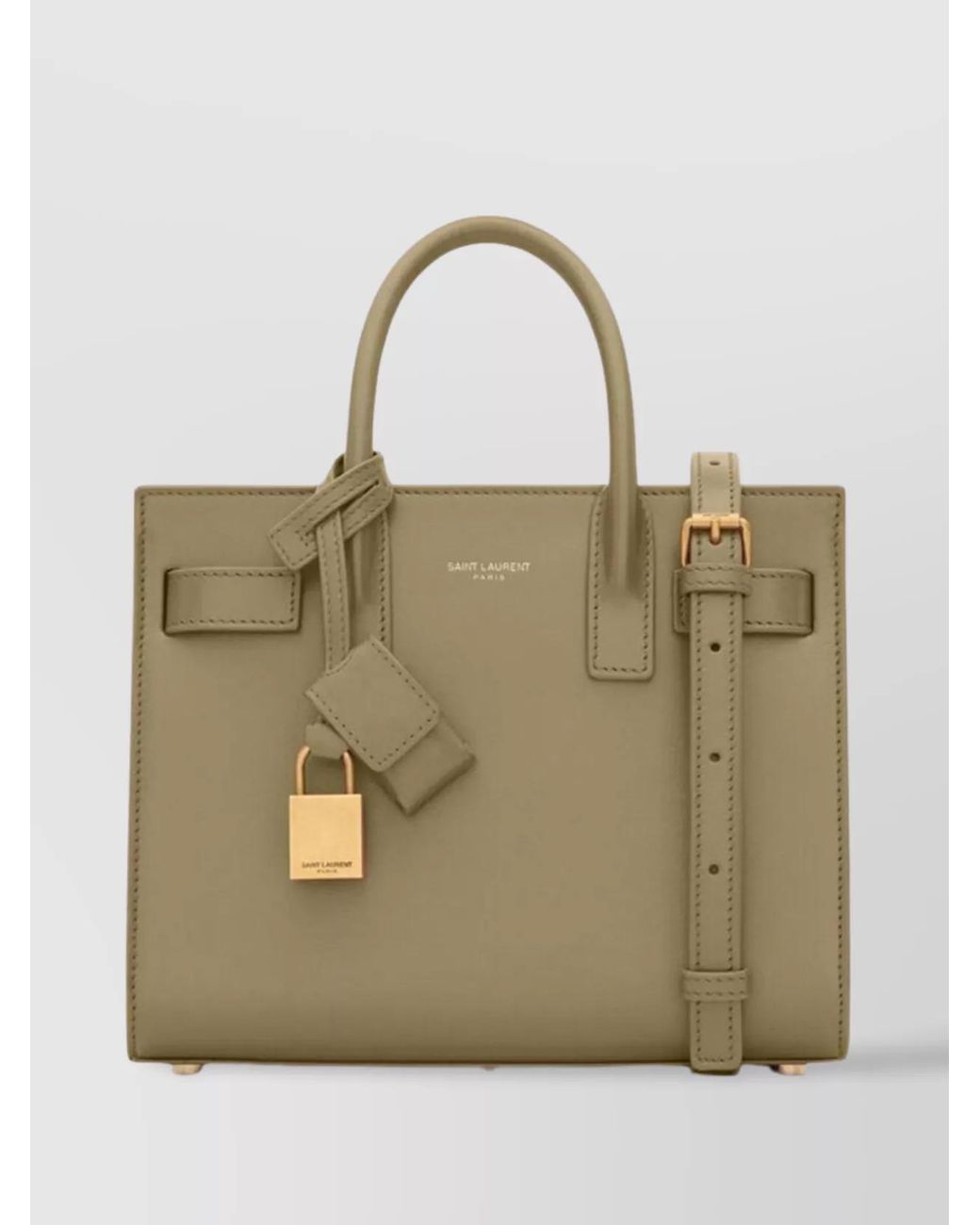 Saint Laurent Natural Sac De Jour Nano Leather Tote Bag