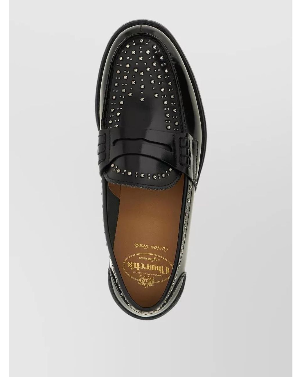Church's Black Leather Studded Loafers for men