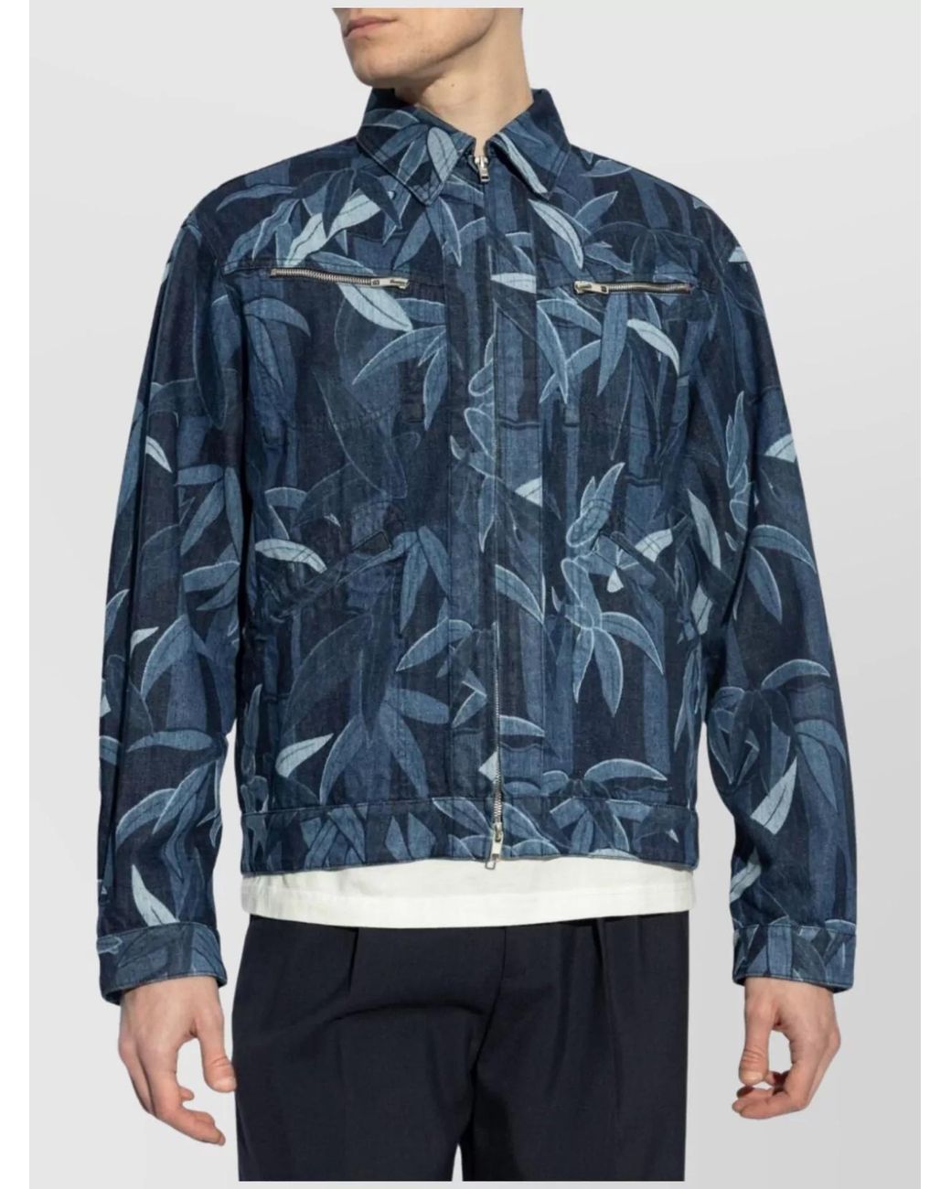 KENZO Blue Cotton Zip-Up Lightweight Jacket for men