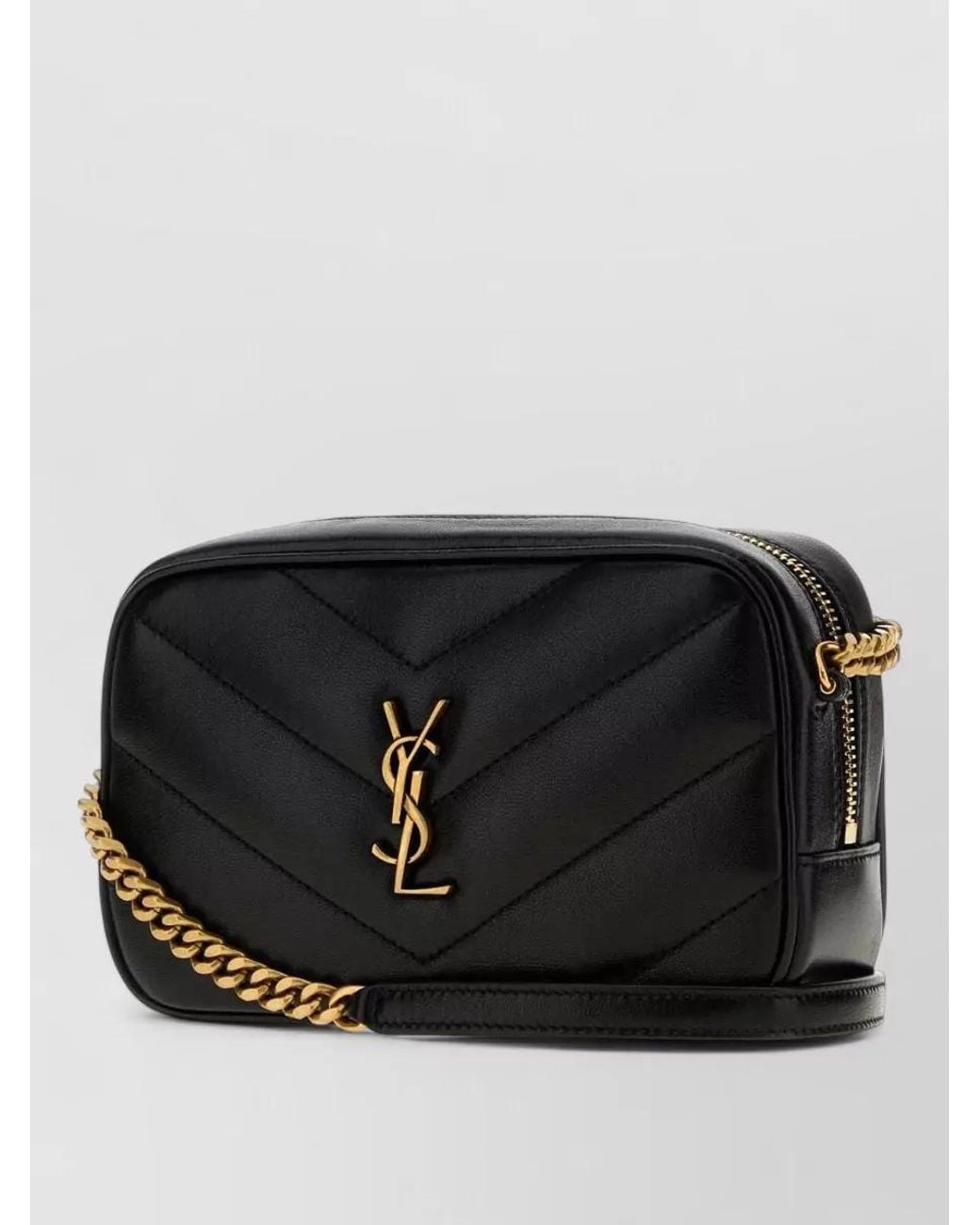 Saint Laurent Black Loulou Mini Leather Clutch Bag