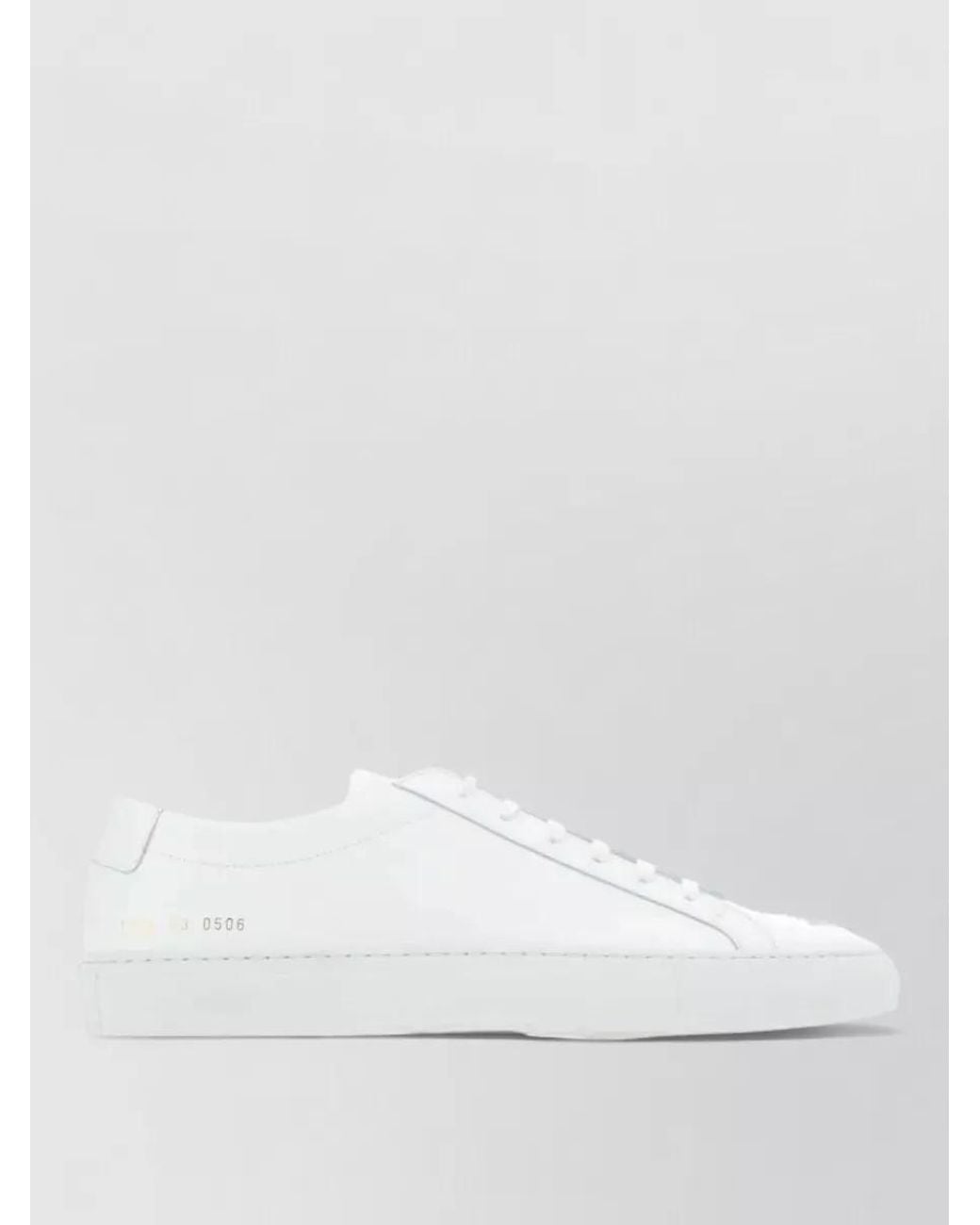 Common Projects White Calf Leather Lace-Up Sneakers for men