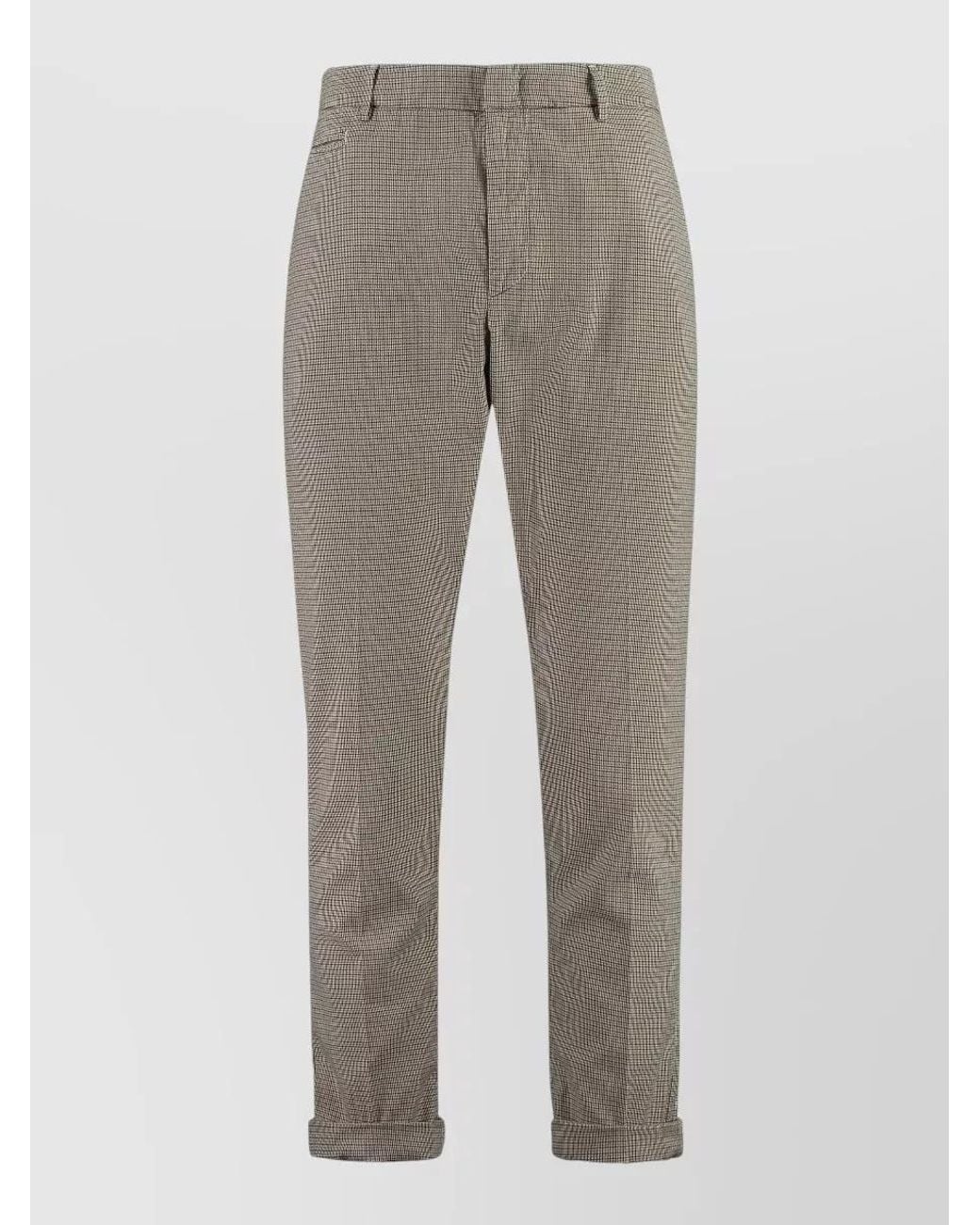 Dondup Gray Prince-Of-Wales Checked Straight-Leg Trousers for men