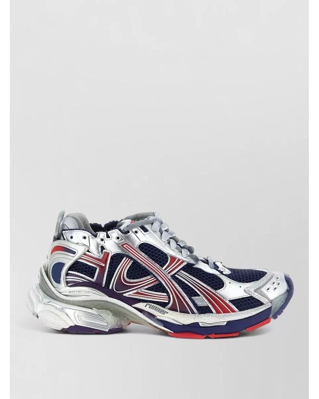 Balenciaga Blue Mesh Runner Low-Top Sneakers for men
