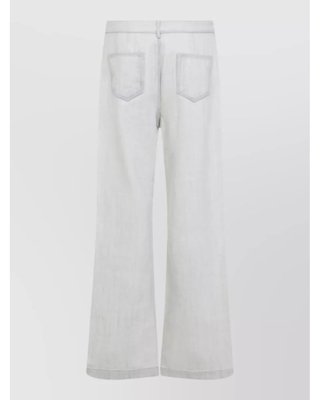 Rick Owens White Denim Mid-Rise Wide-Leg Jeans for men