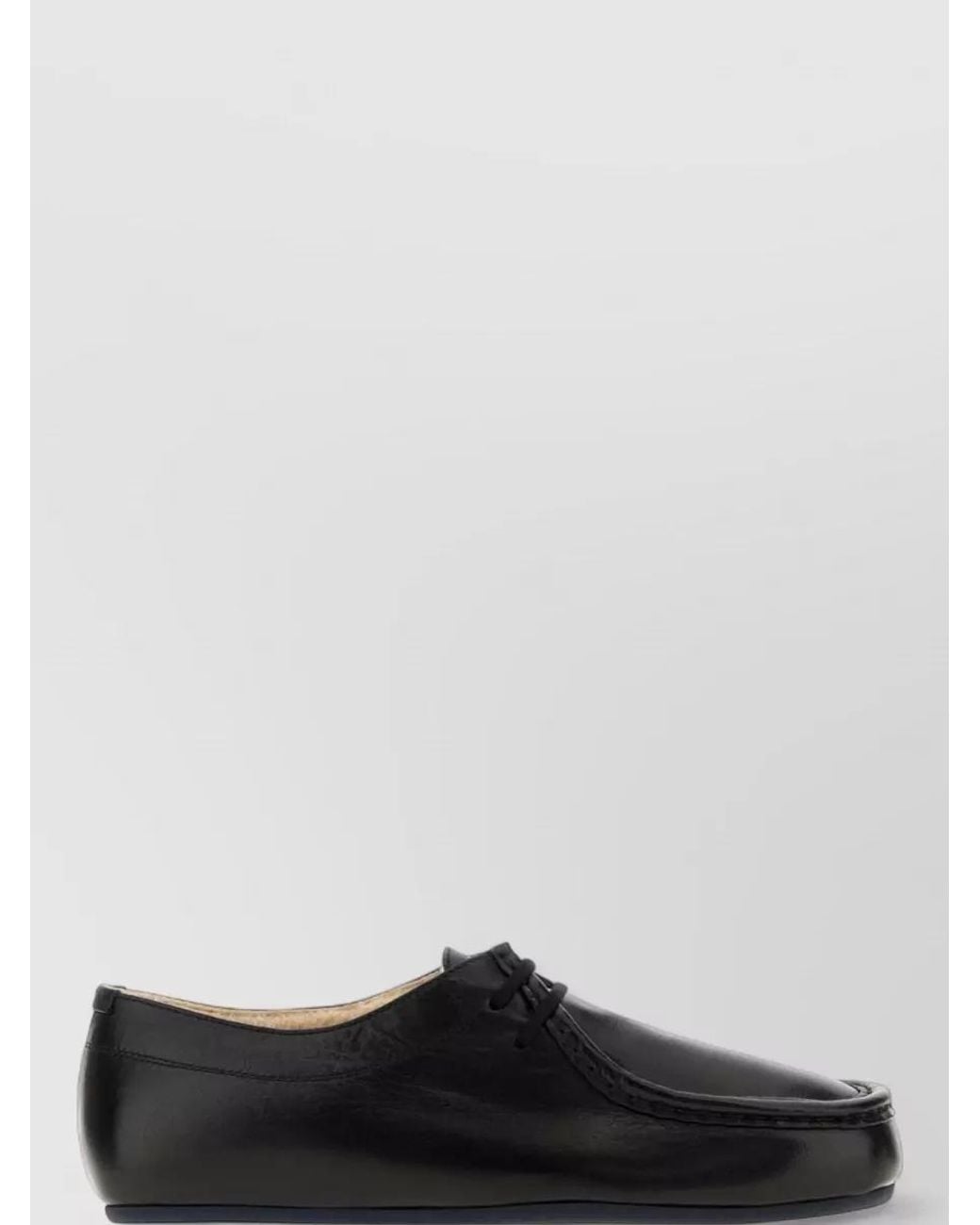 Jil Sander Black Leather Lace-Up Shoes