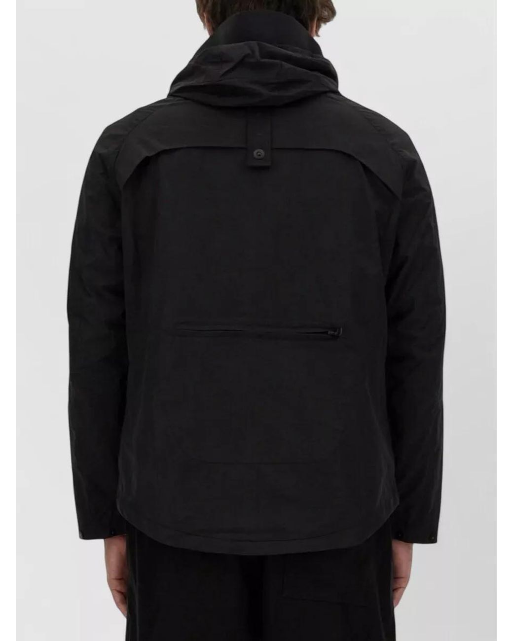 JG1 Black Hooded Raincoat for men