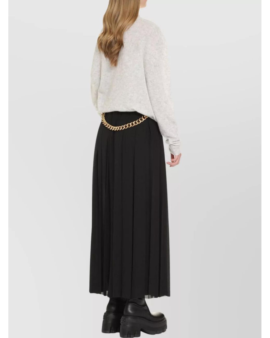Balenciaga Black High-Waisted Ankle-Length Pleated Skirt