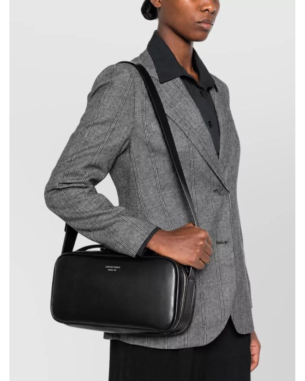 Emporio Armani Black Leather Shoulder Bag