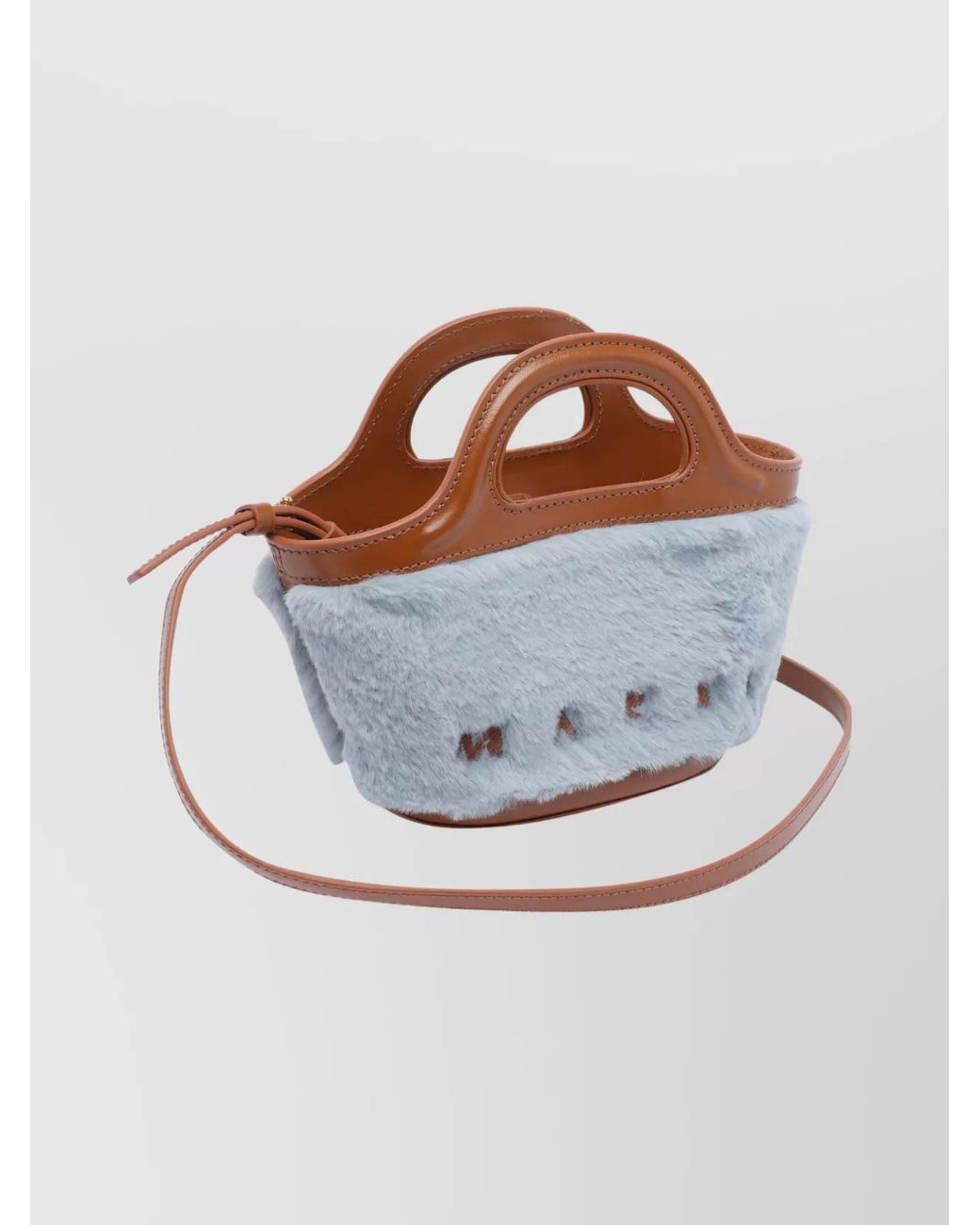 Marni Blue Tropicalia Micro Leather Crossbody Bag