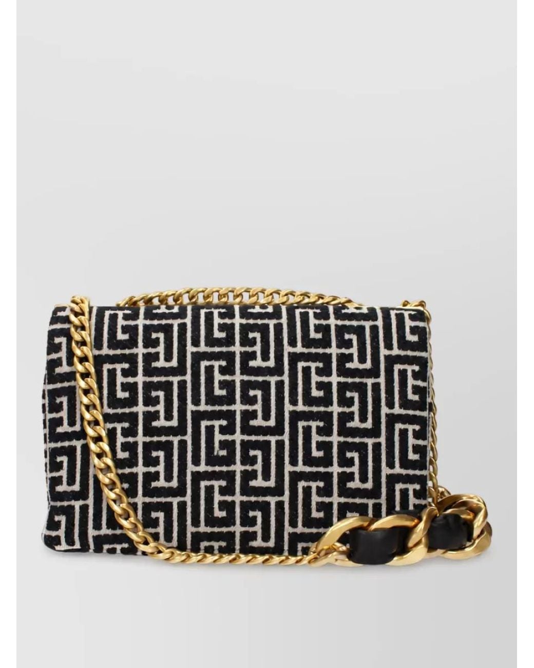 Balmain Black Fabric Clutch Bag