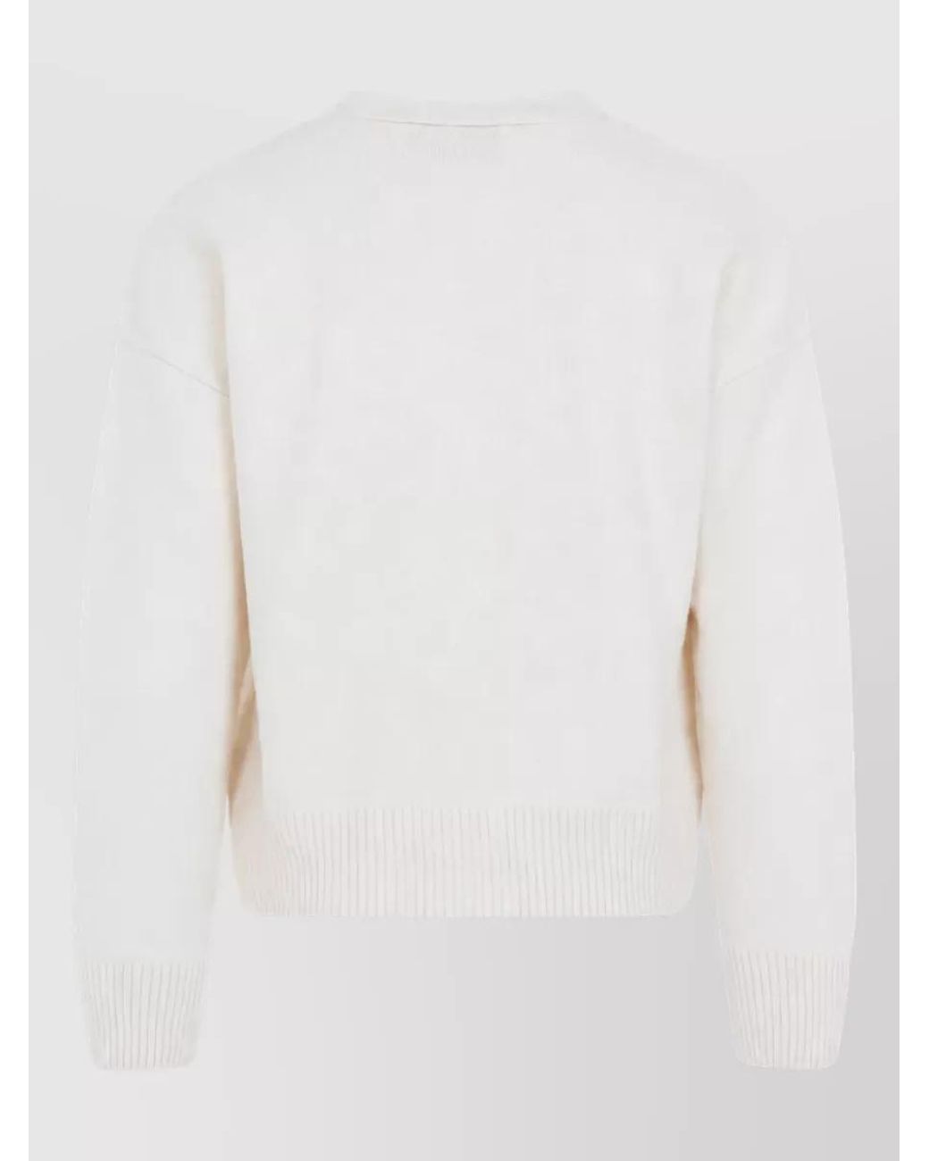 AMI White Wool Cashmere Cardigan for men