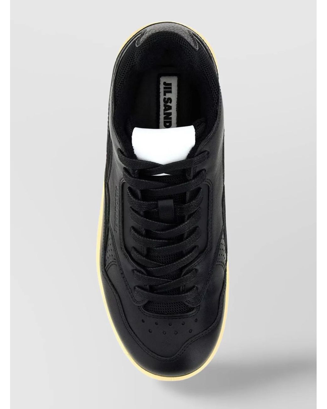 Jil Sander Yellow Leather Basket Sneakers