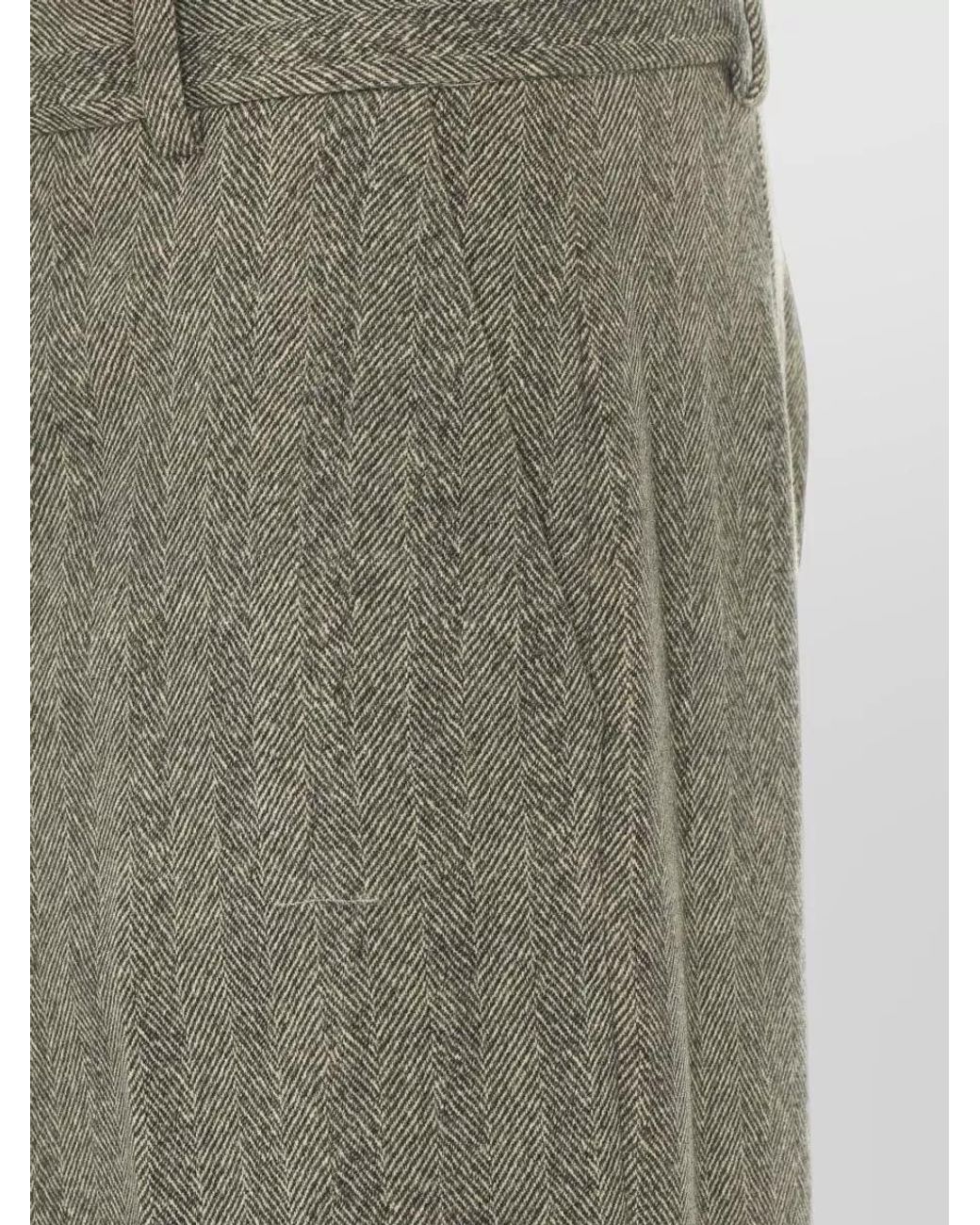 Circolo 1901 Gray Herringbone Straight-Leg Suit Trousers