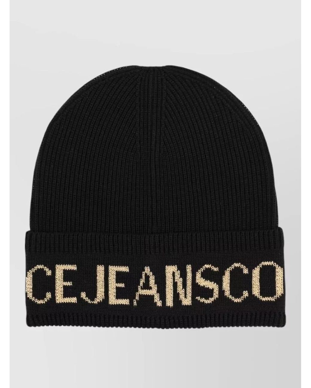 Versace Jeans Couture Black Wool Beanie for men