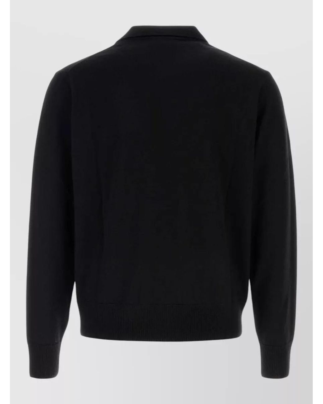 Vivienne Westwood Black Wool Long-Sleeve Polo Shirt for men