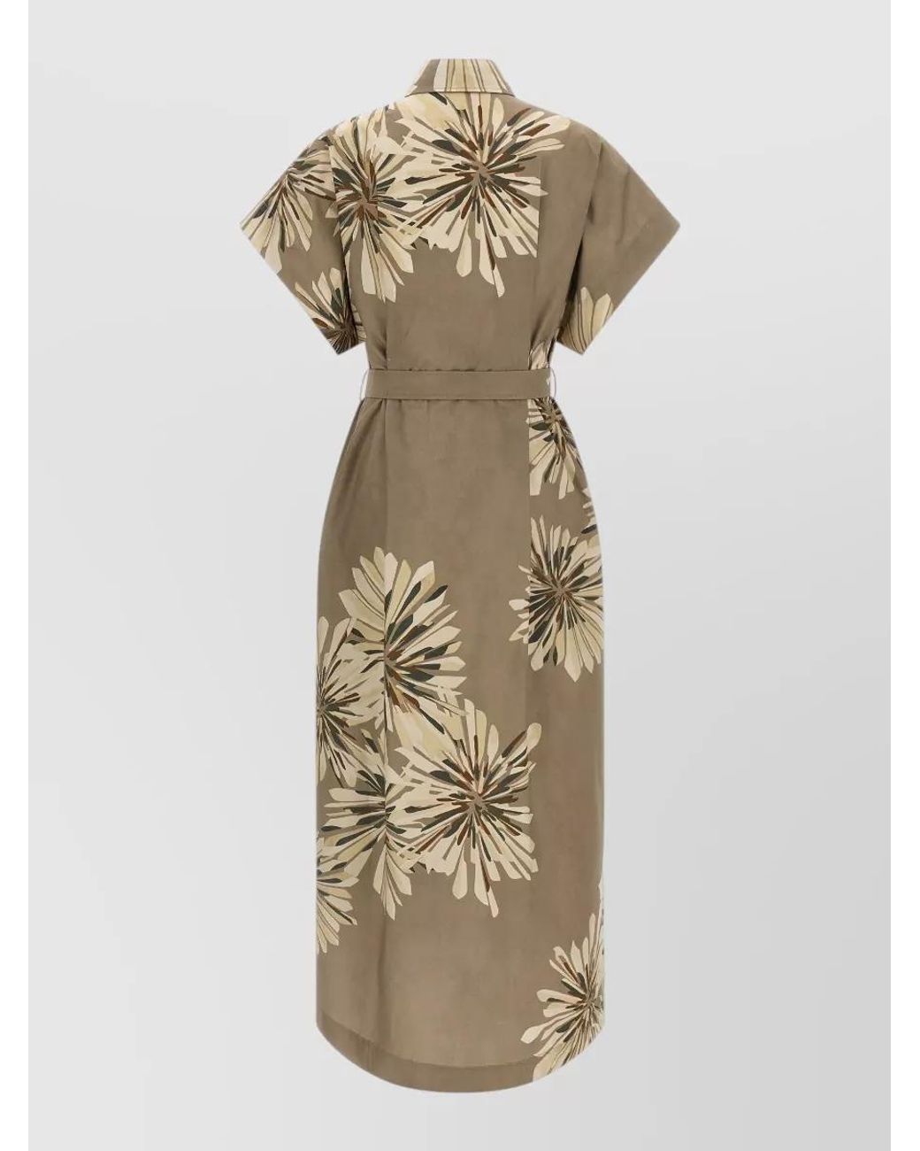 Brunello Cucinelli Natural Cotton Midi Shirt Dress