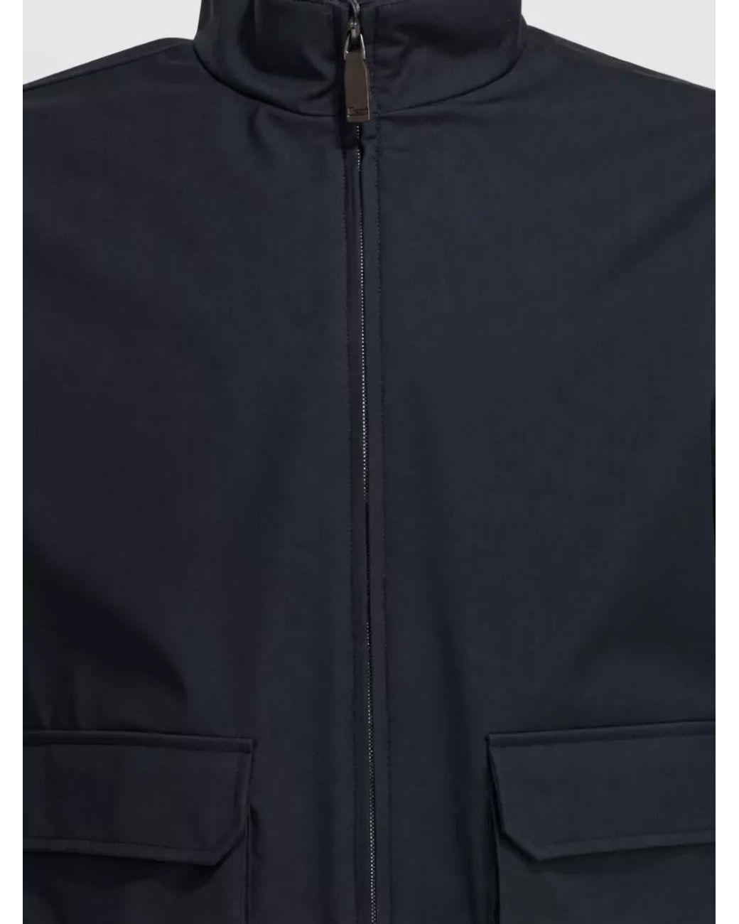 Herno Blue Virgin Wool Puffer Jacket for men
